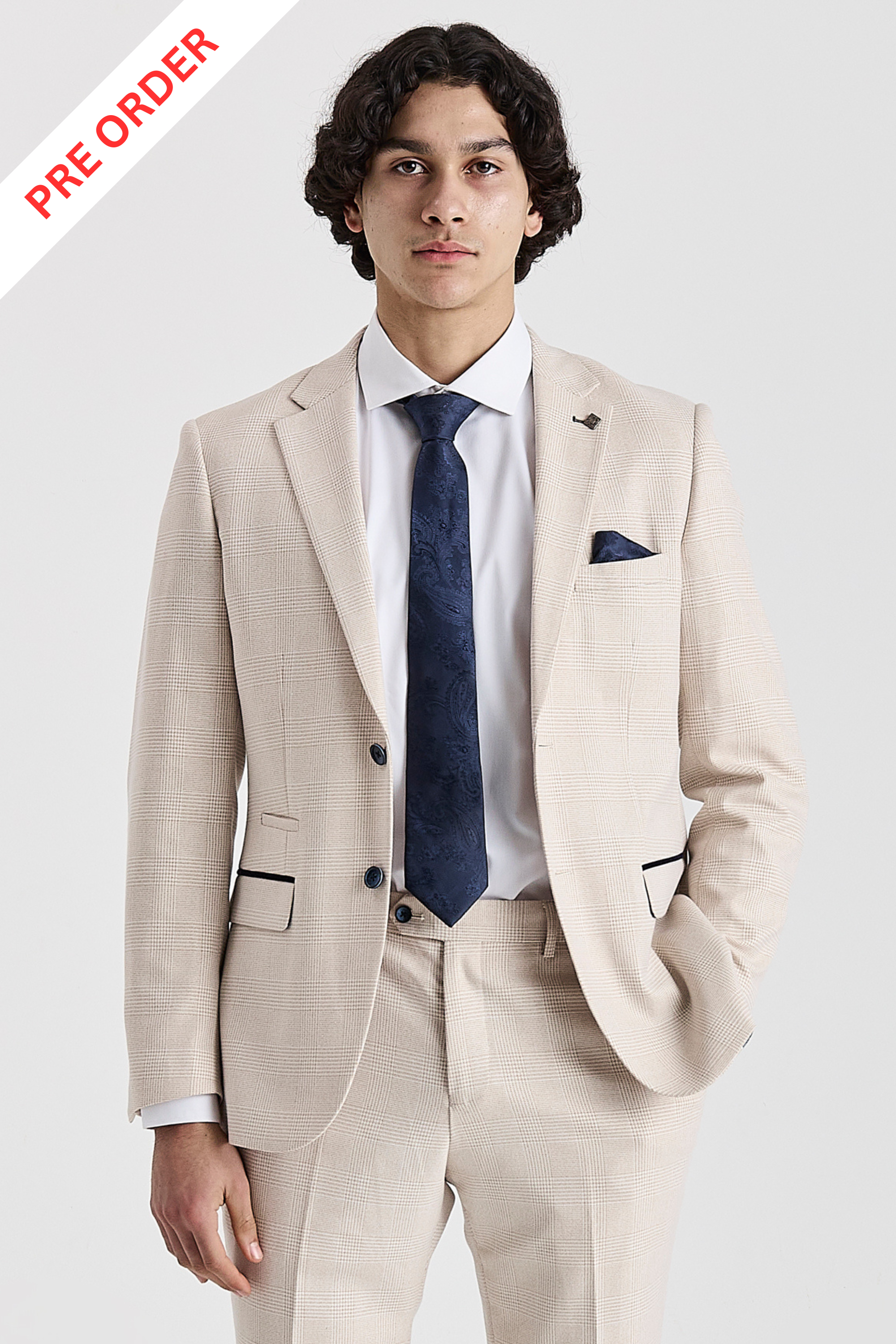 Regent - Men's Cream Check Blazer