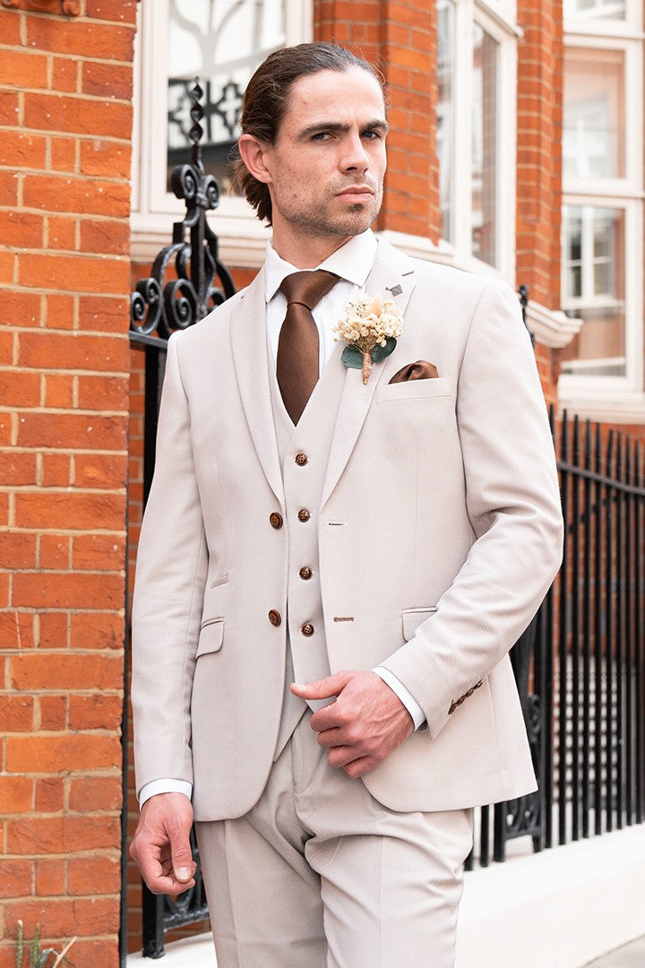 Mayfair Stone Textured Three Piece Suit
