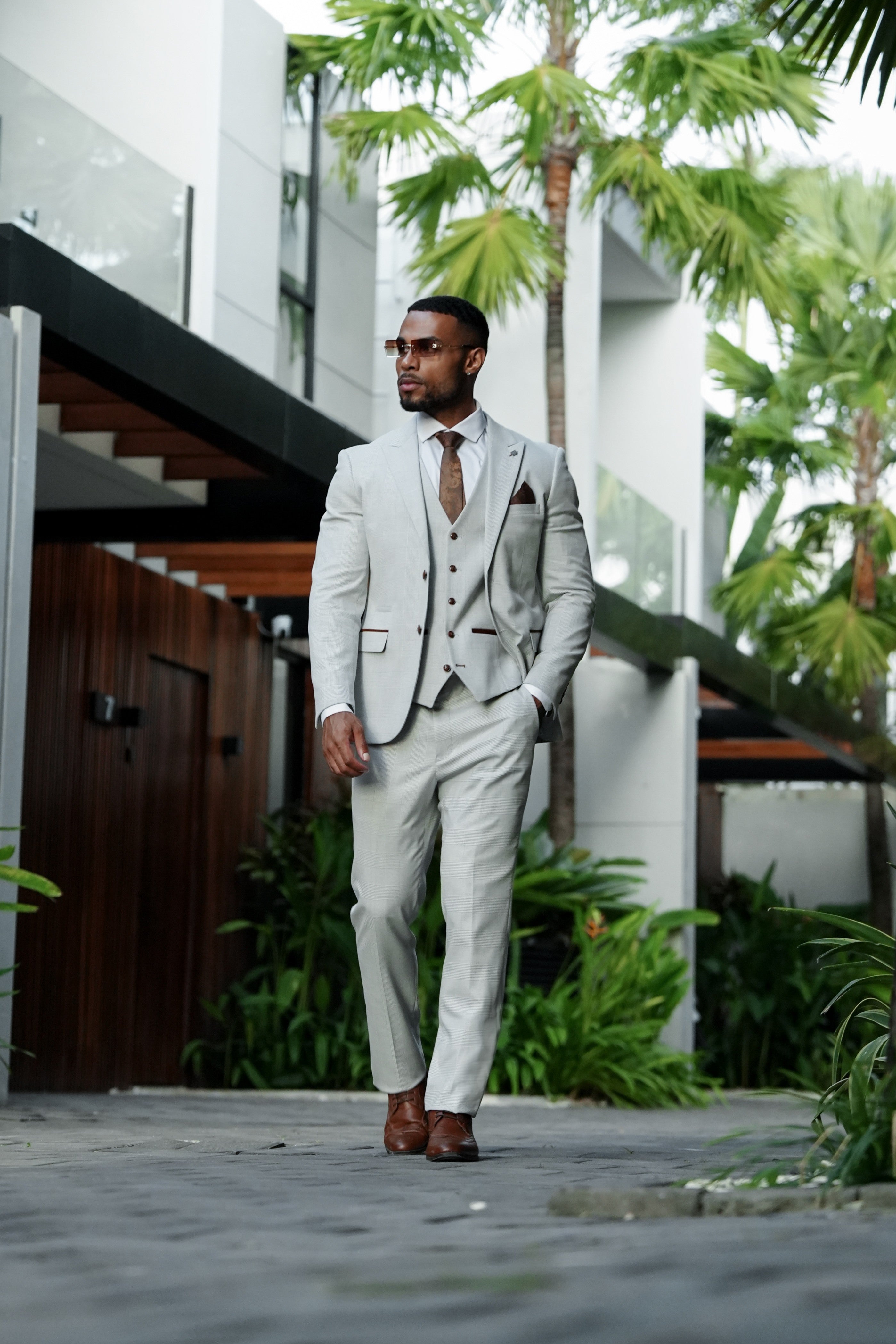 Mark Stone Check Three Piece Suit