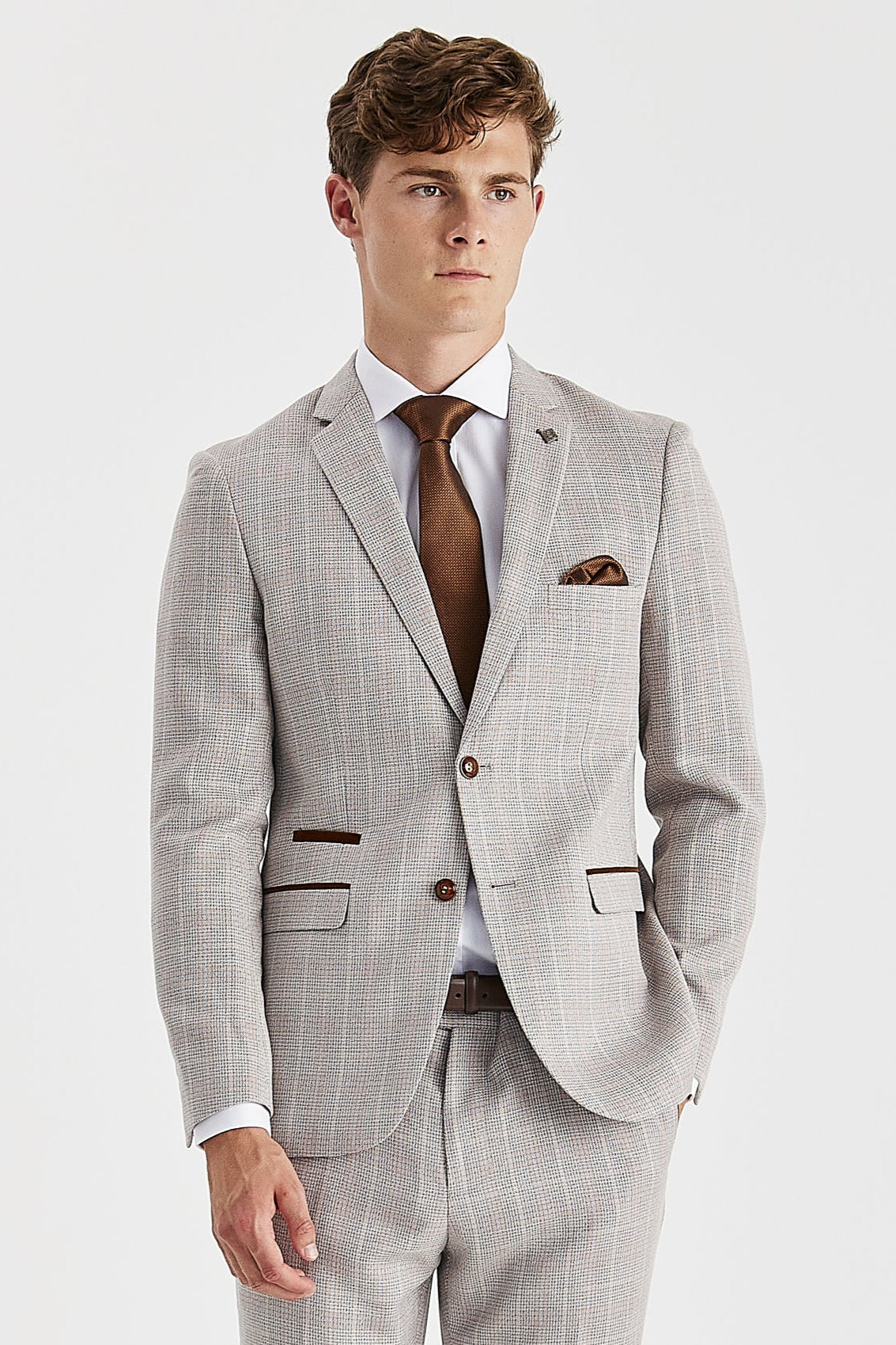 Leo Beige Men's Two Piece Suit
