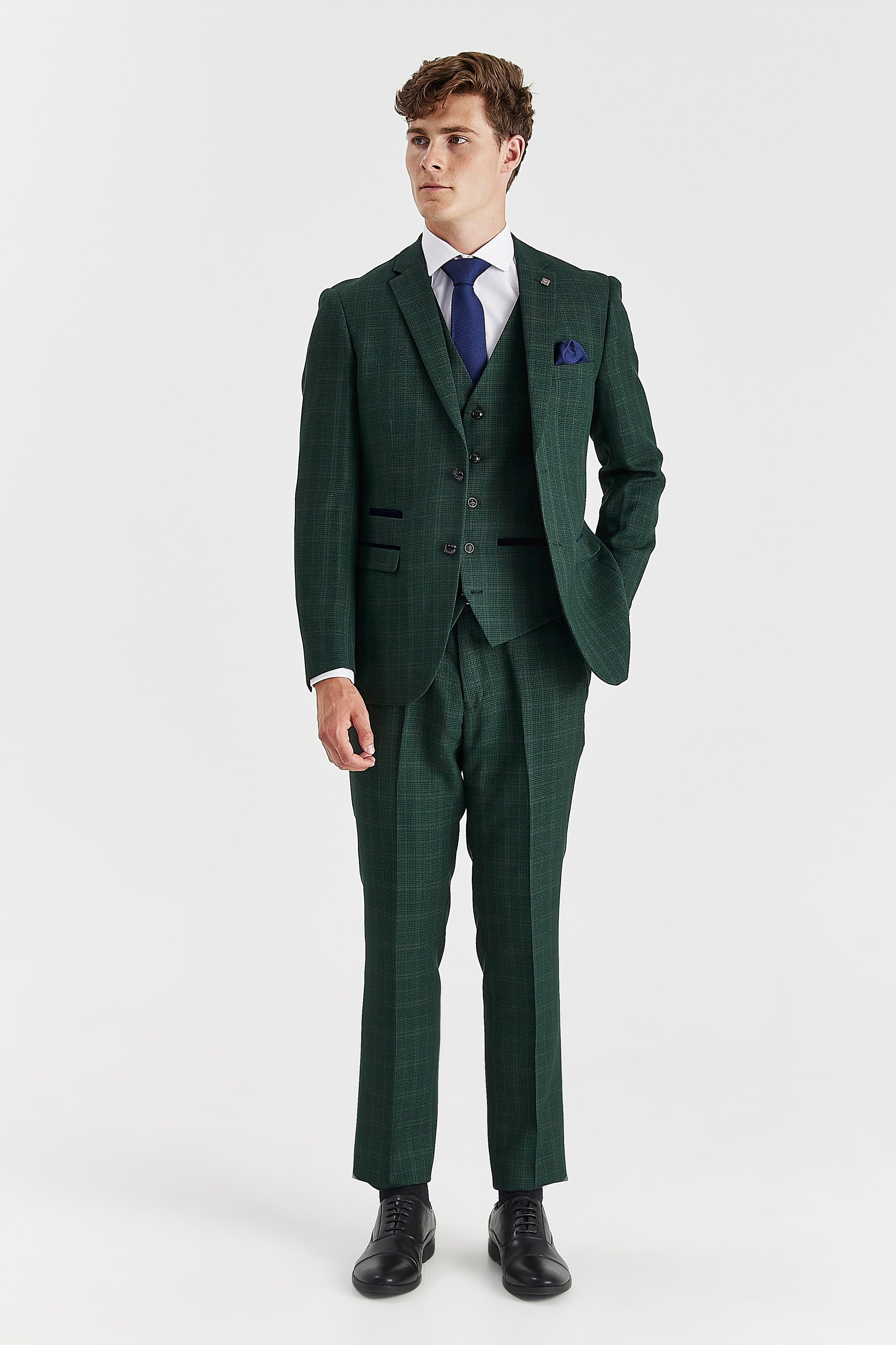 Leo Green Check Three Piece Suit