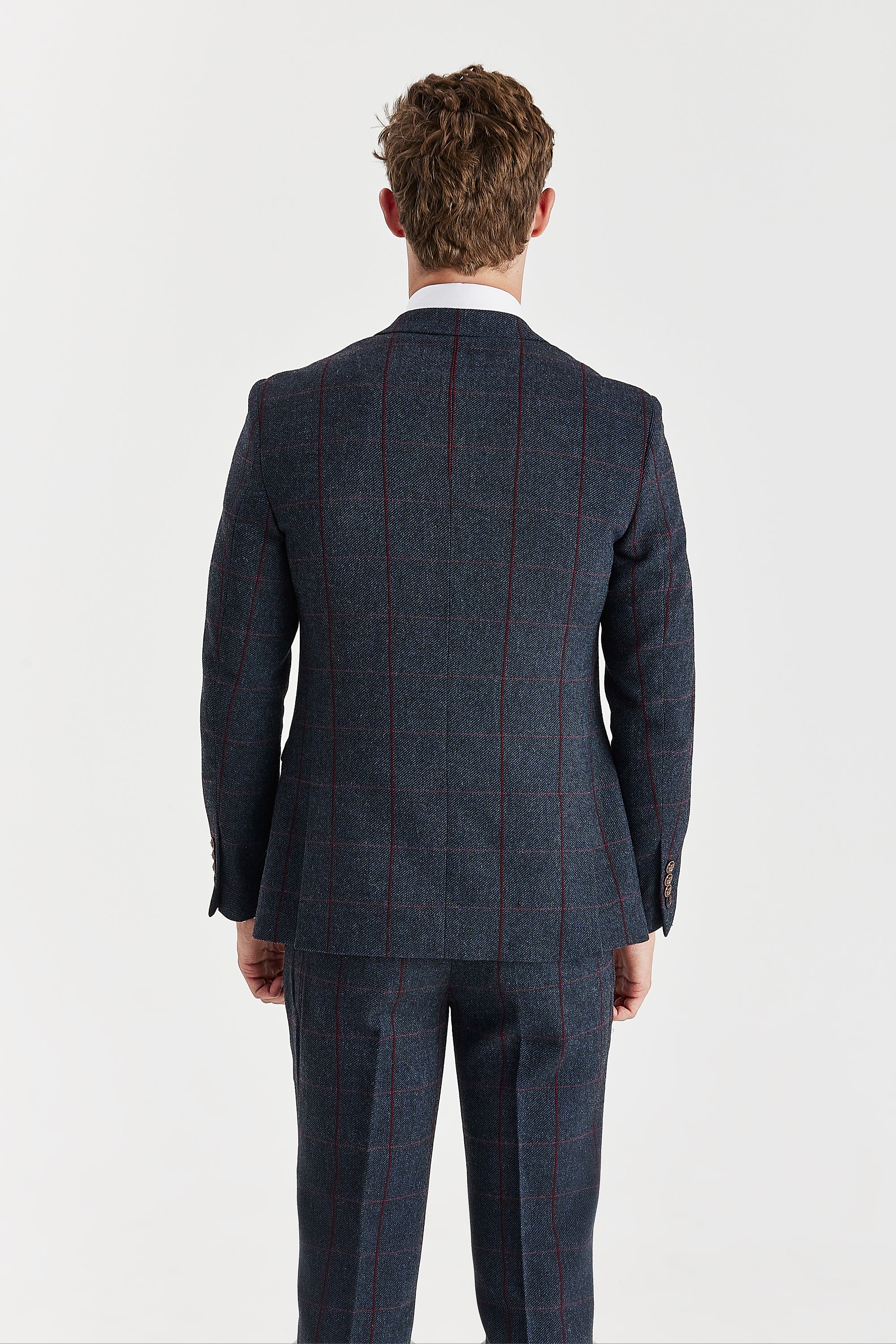 Madrid Navy Tweed Check Two Piece Suit