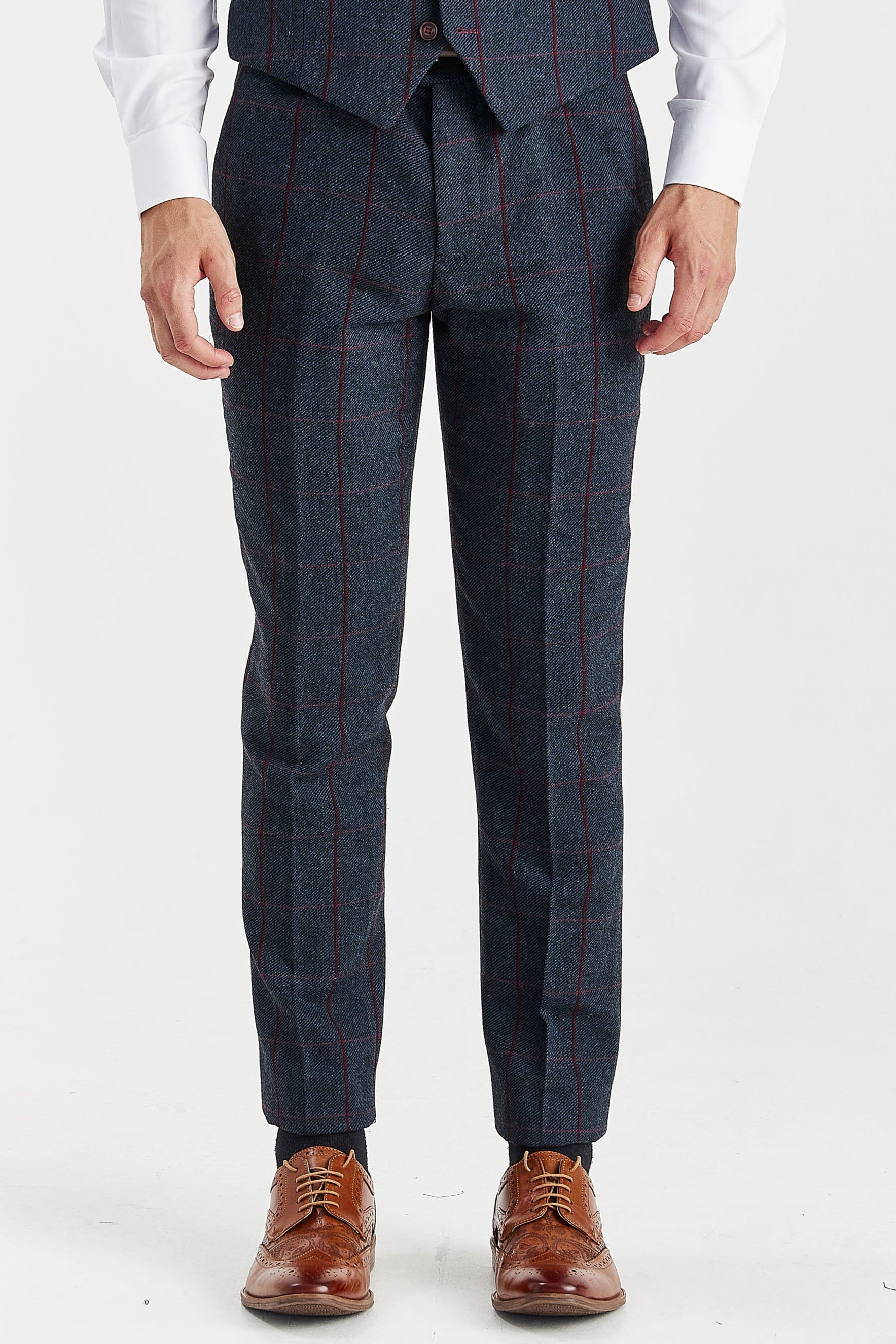 Madrid Navy Tweed Check Two Piece Suit
