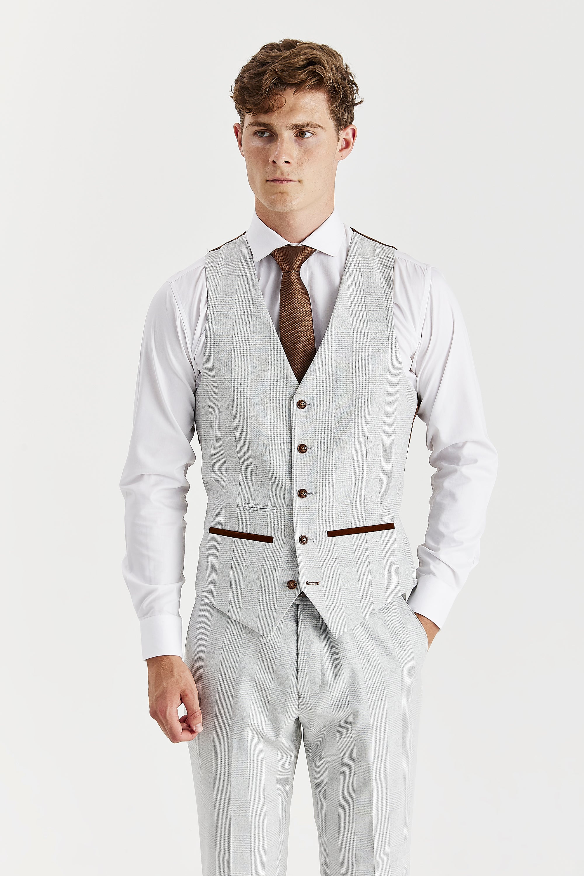 Mark Stone Check Three Piece Suit