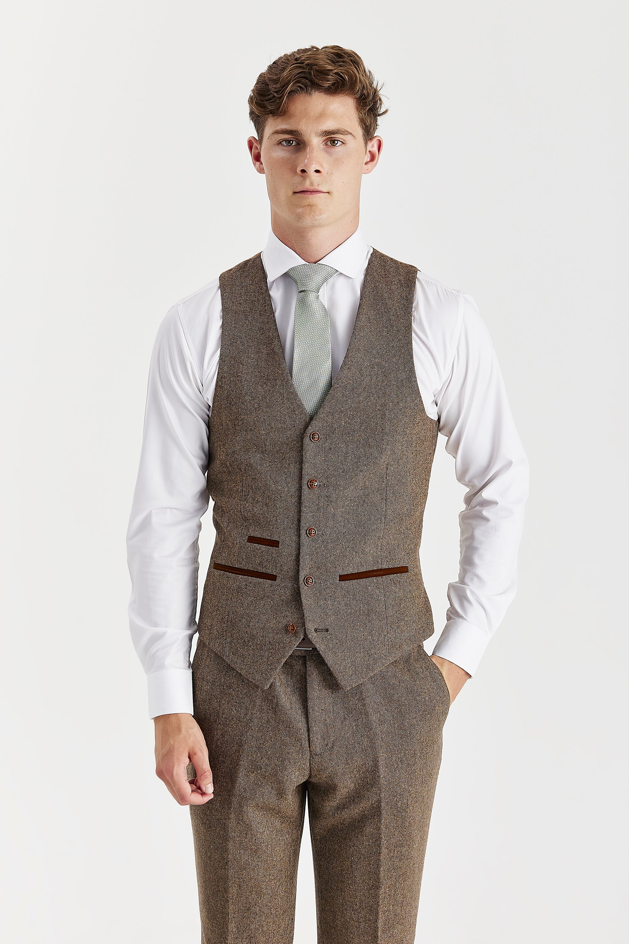Oscar Brown Tweed Three Piece Suit