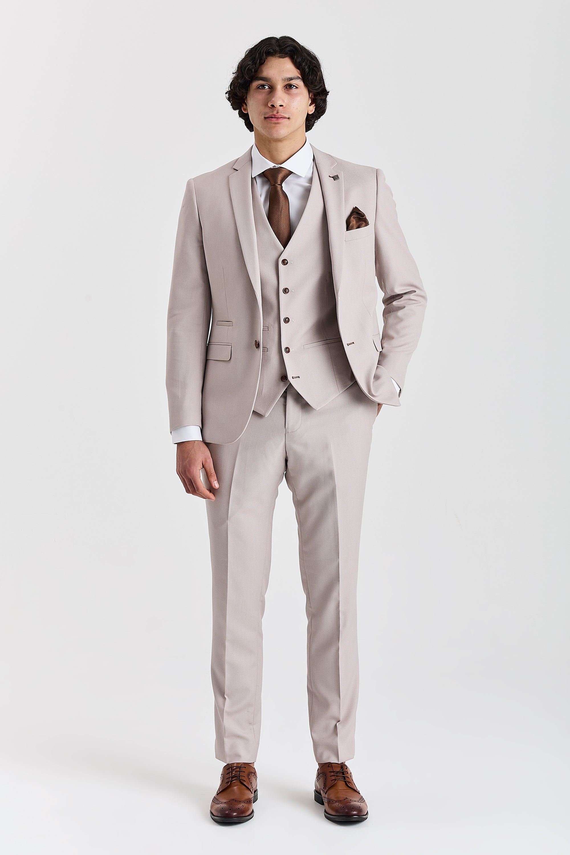 Mayfair Stone Textured Three Piece Suit