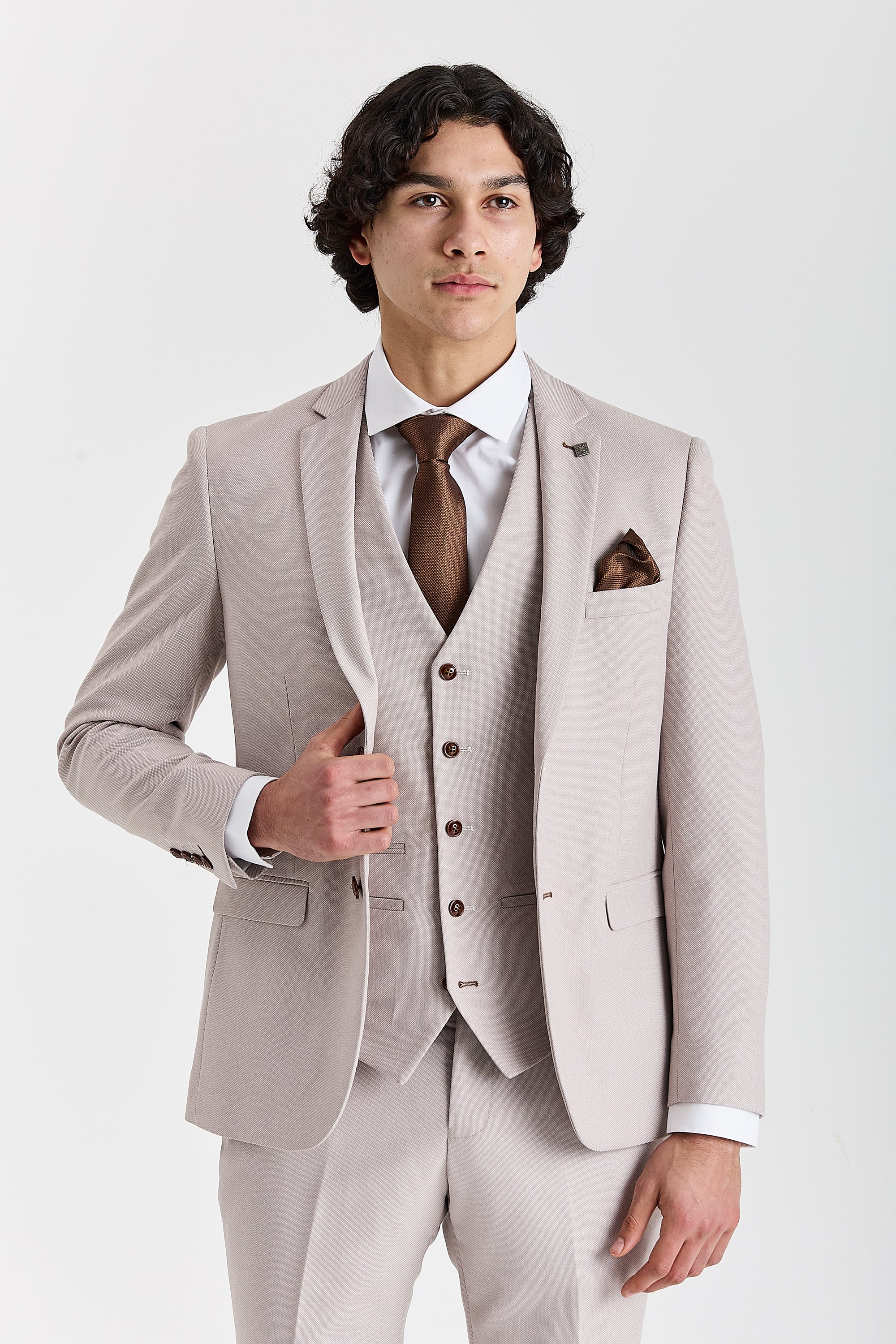 Mayfair Stone Textured Three Piece Suit