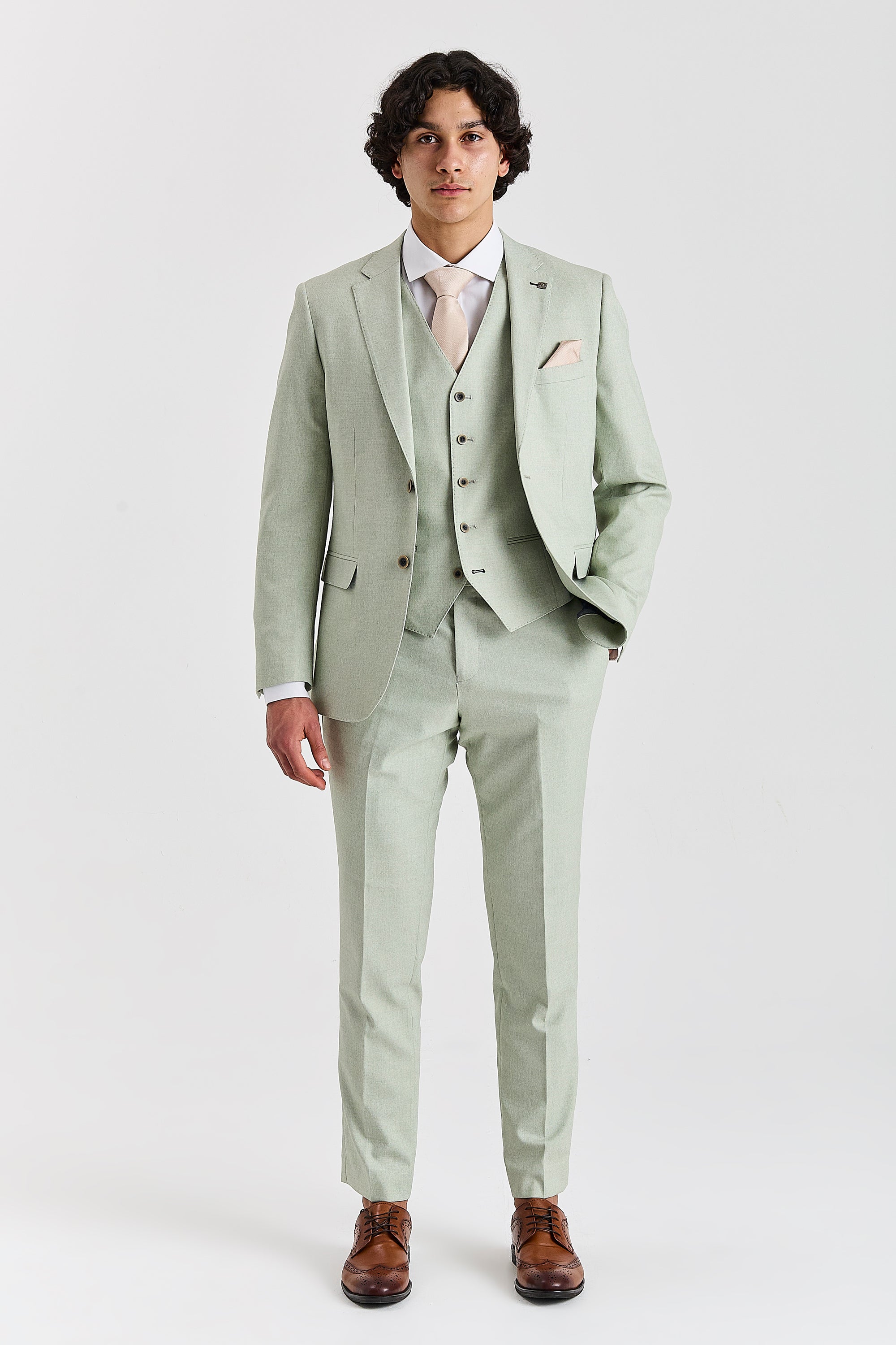Belmont Sage Men's Three Piece Suit
