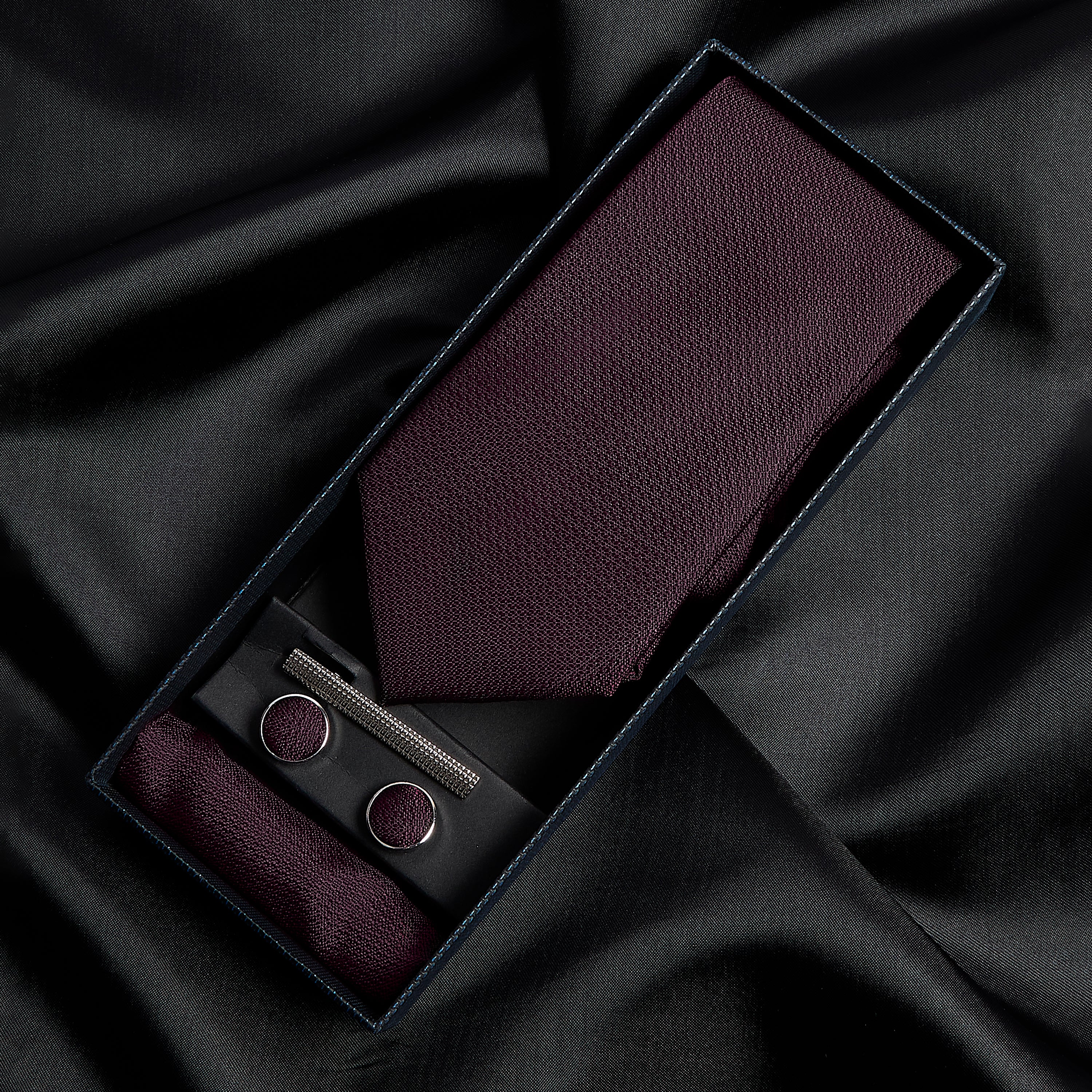 Paul Andrew - Burgundy Textured Tie Set