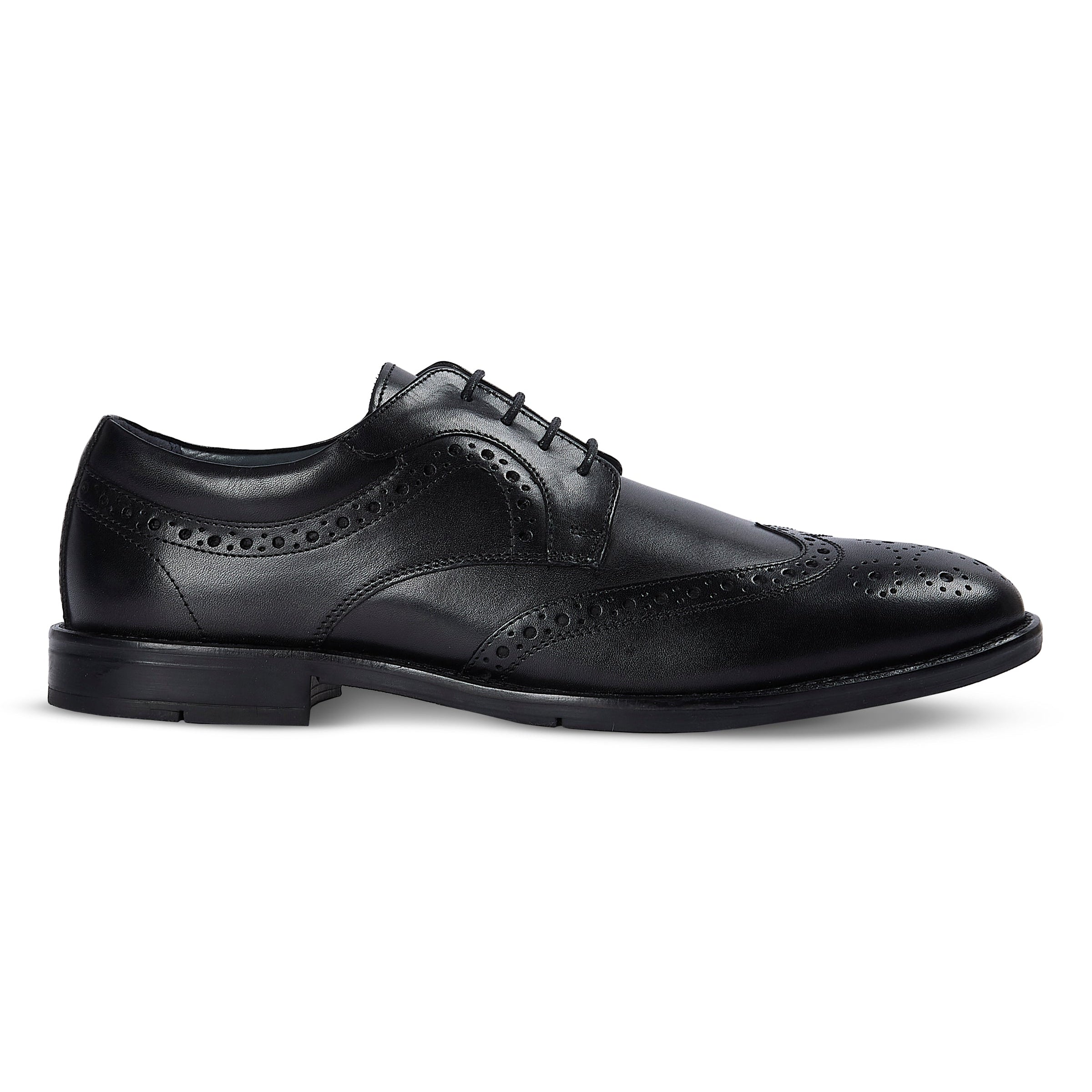 Cambridge - Black Leather Brogue Shoe