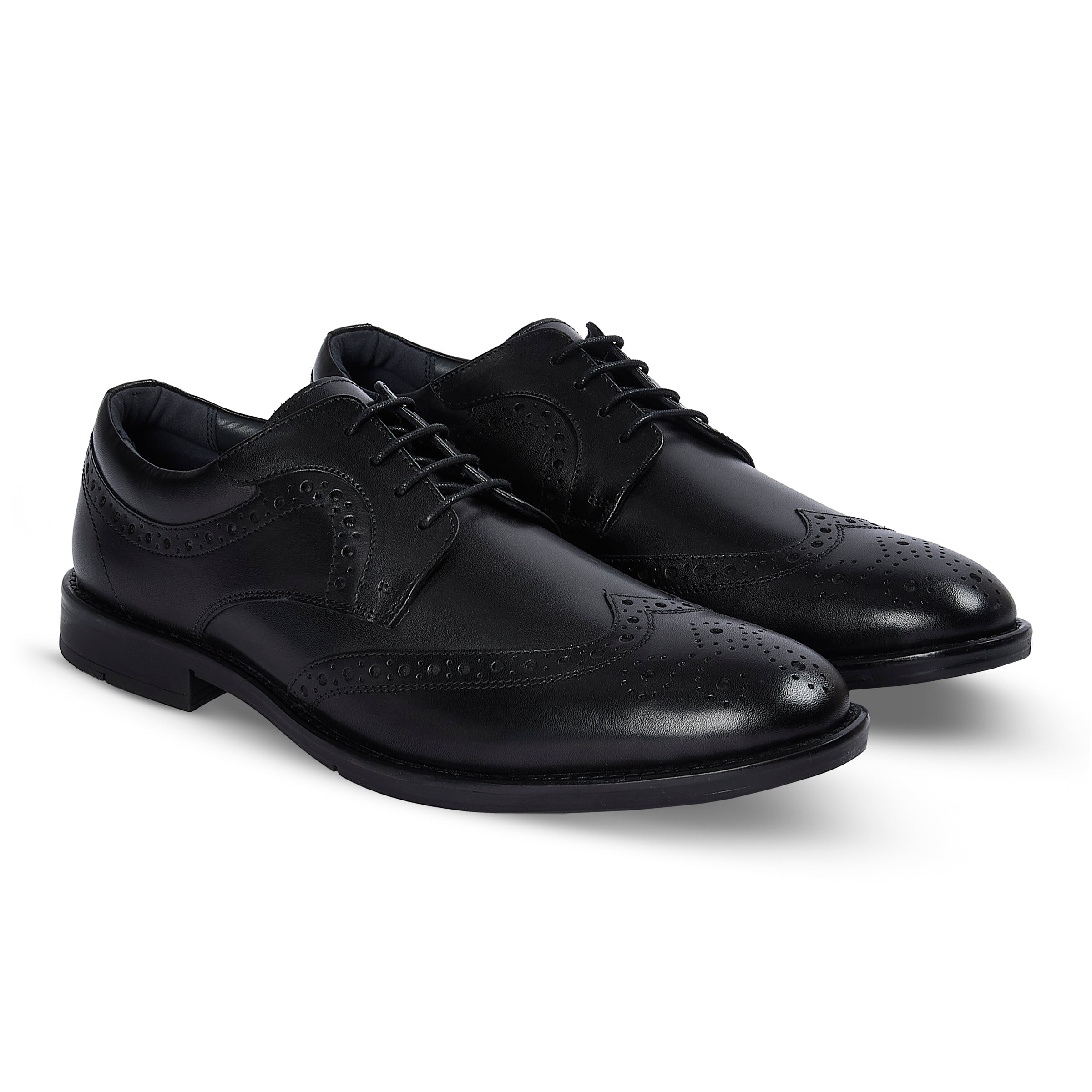 Cambridge - Black Leather Brogue Shoe