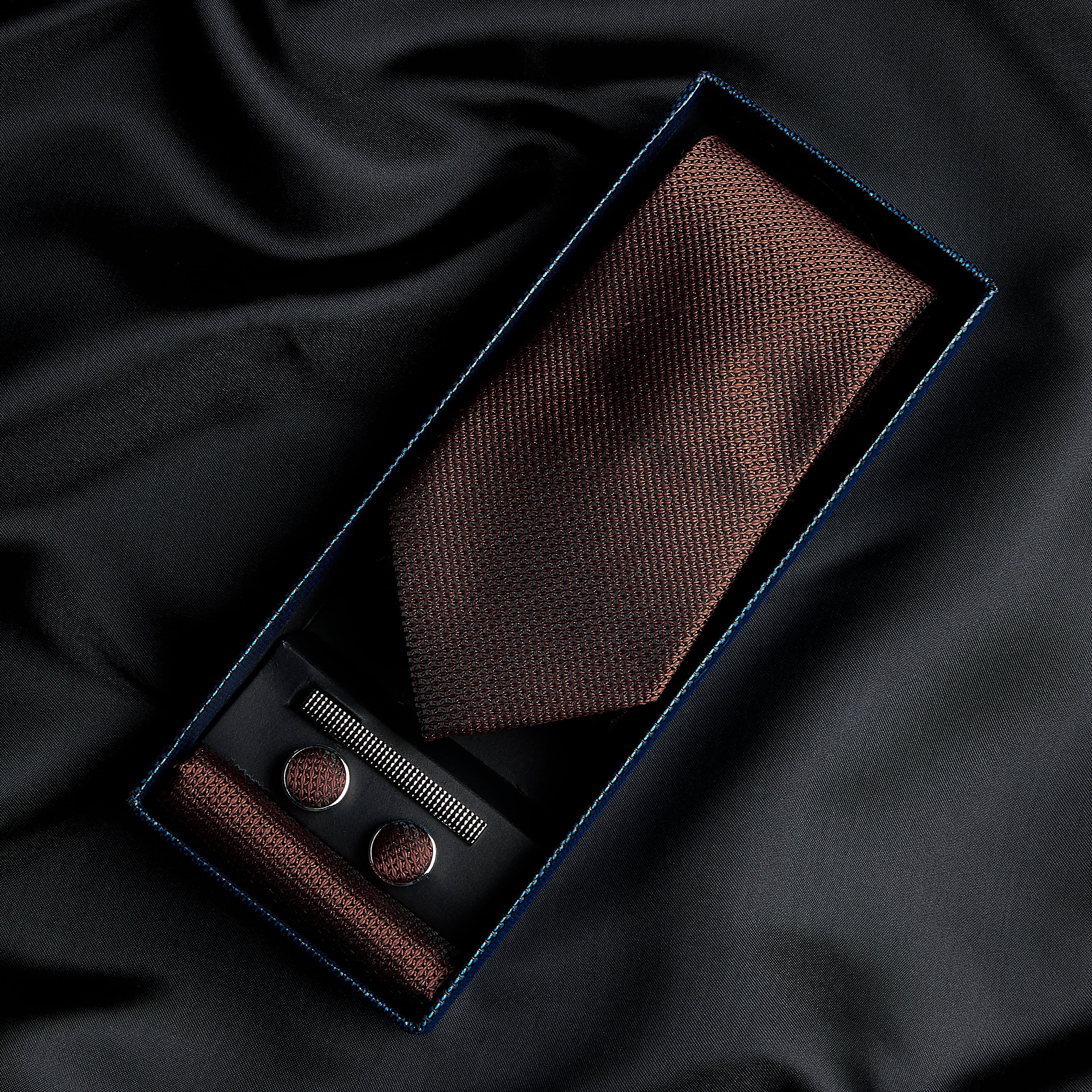 Paul Andrew - Brown Textured Tie Set