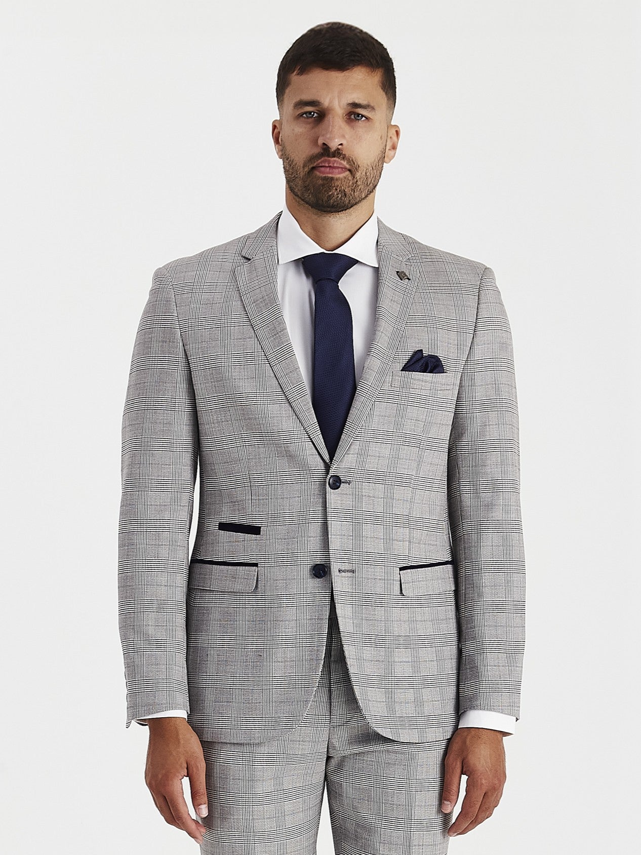 Hugo - Men's Grey Check Blazer