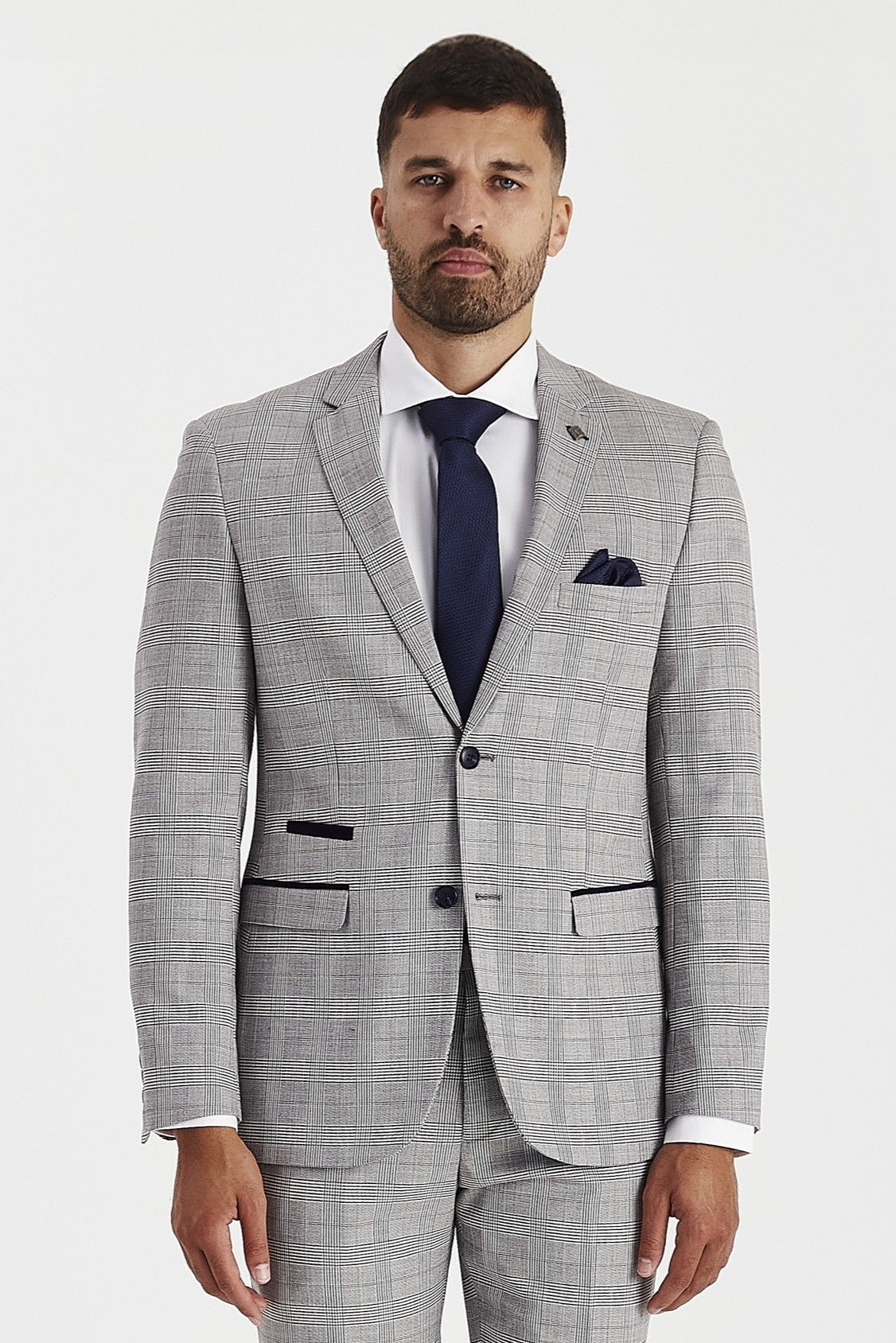 Hugo - Men's Grey Check Blazer