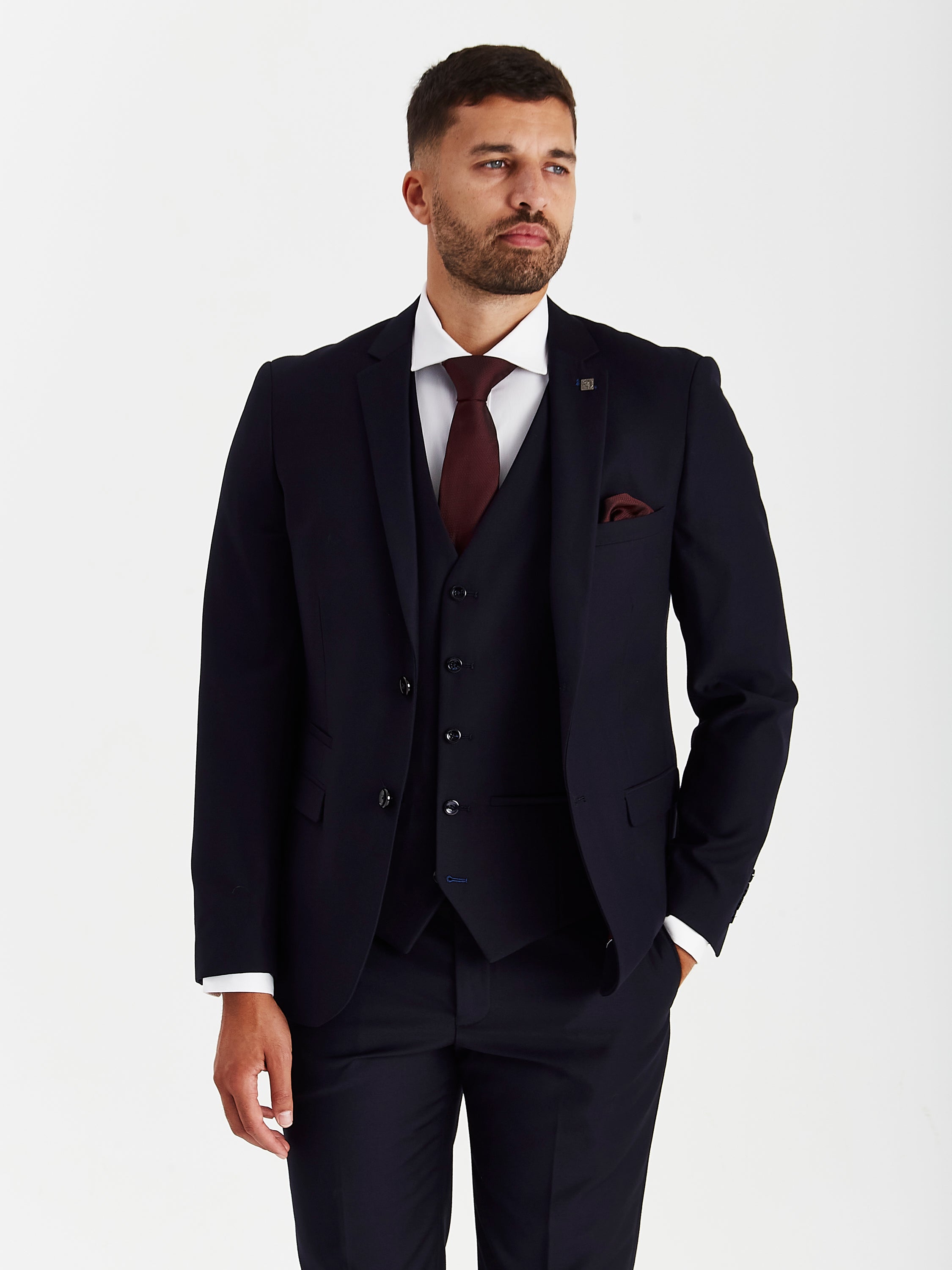 Parker Navy Three Piece Suit