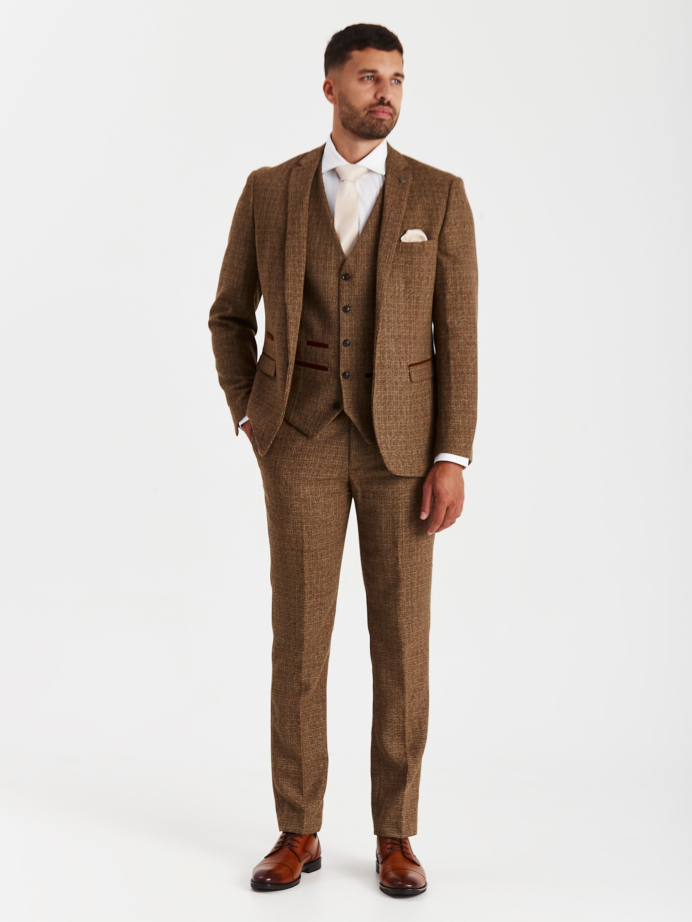 Ralph Brown Tweed Three Piece Suit