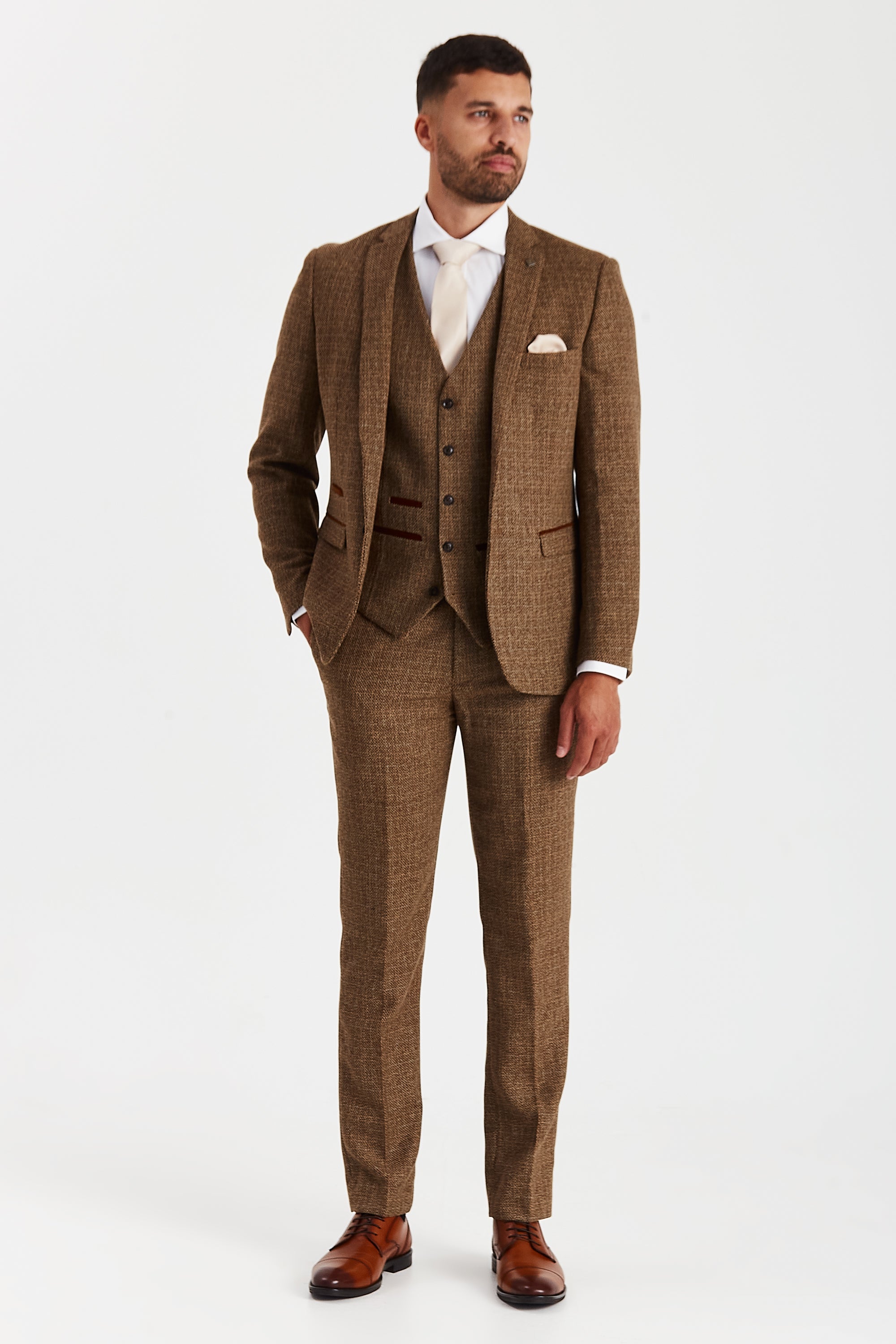 Ralph Brown Tweed Three Piece Suit
