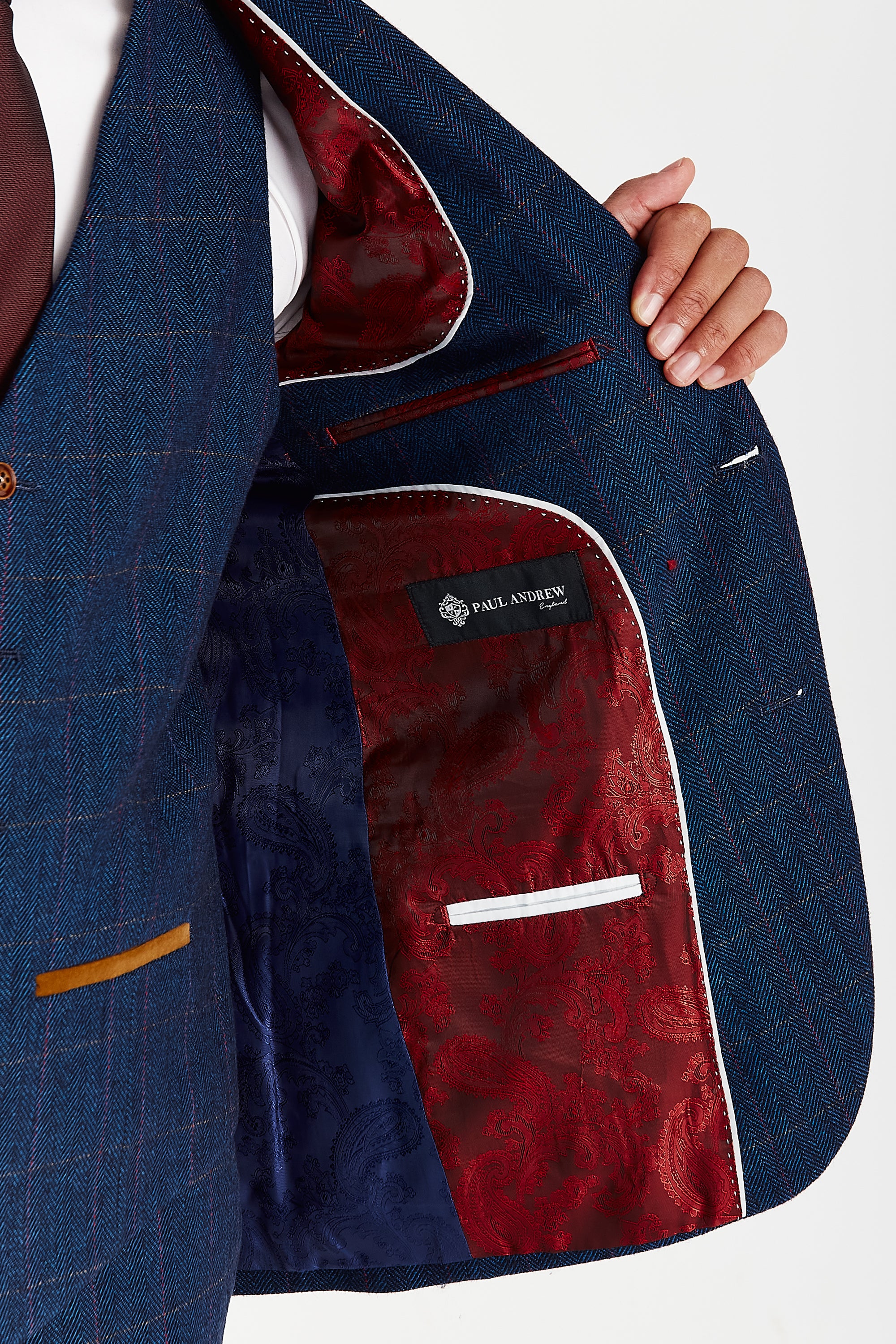 Scott - Men's Navy Tweed Check Blazer