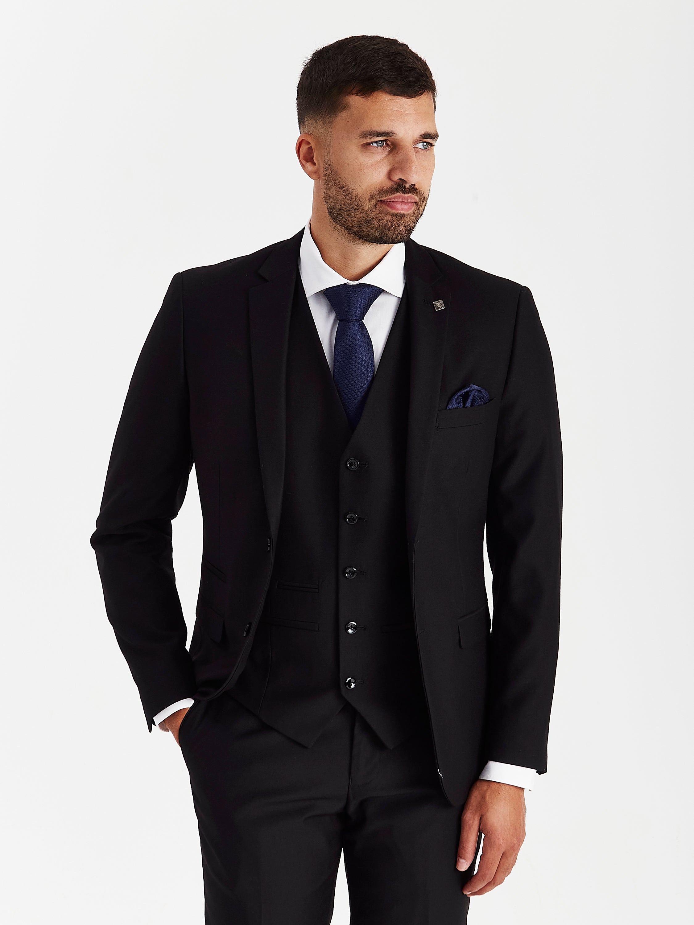 Parker Black Three Piece Suit