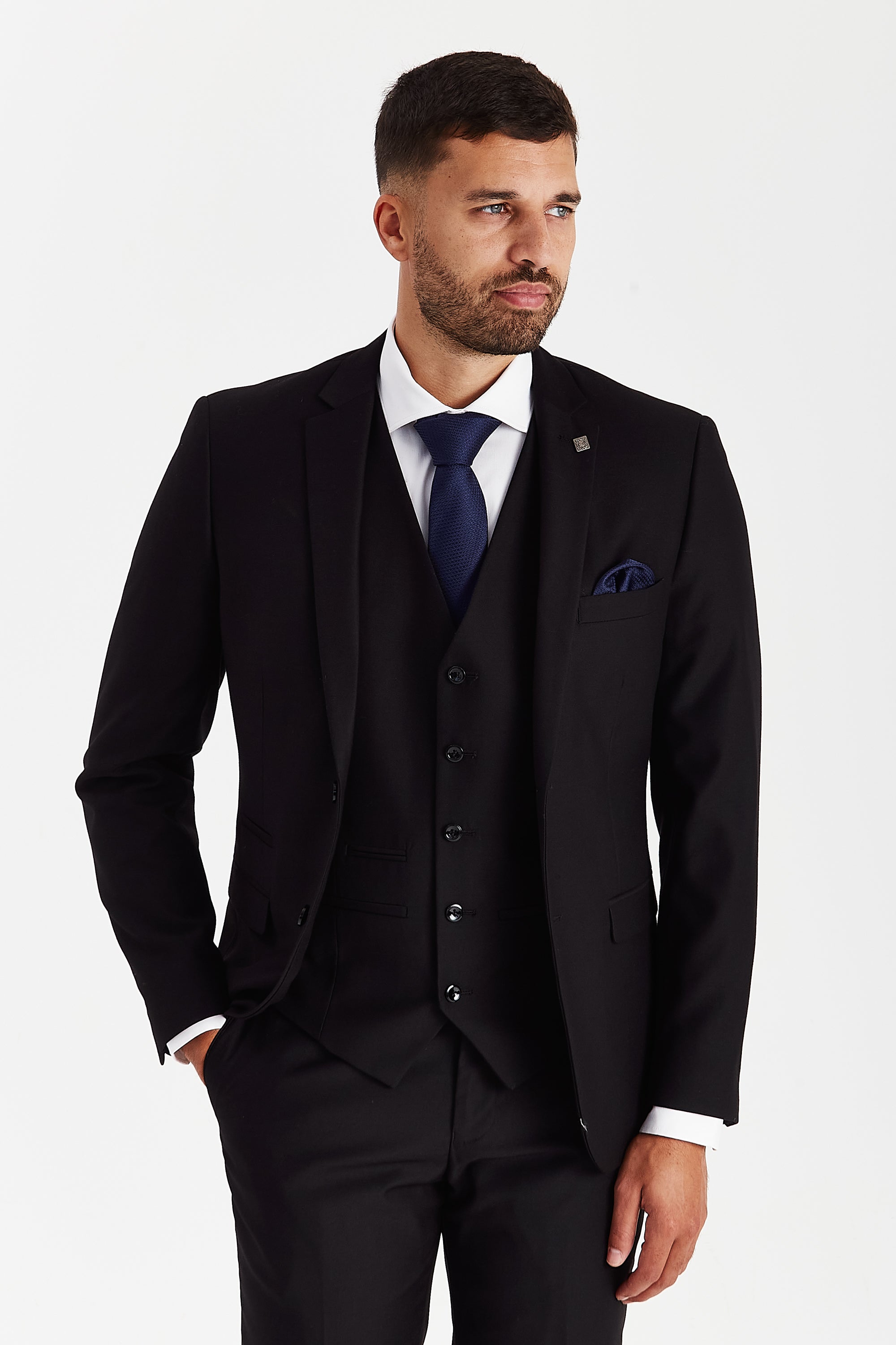 Parker Black Three Piece Suit