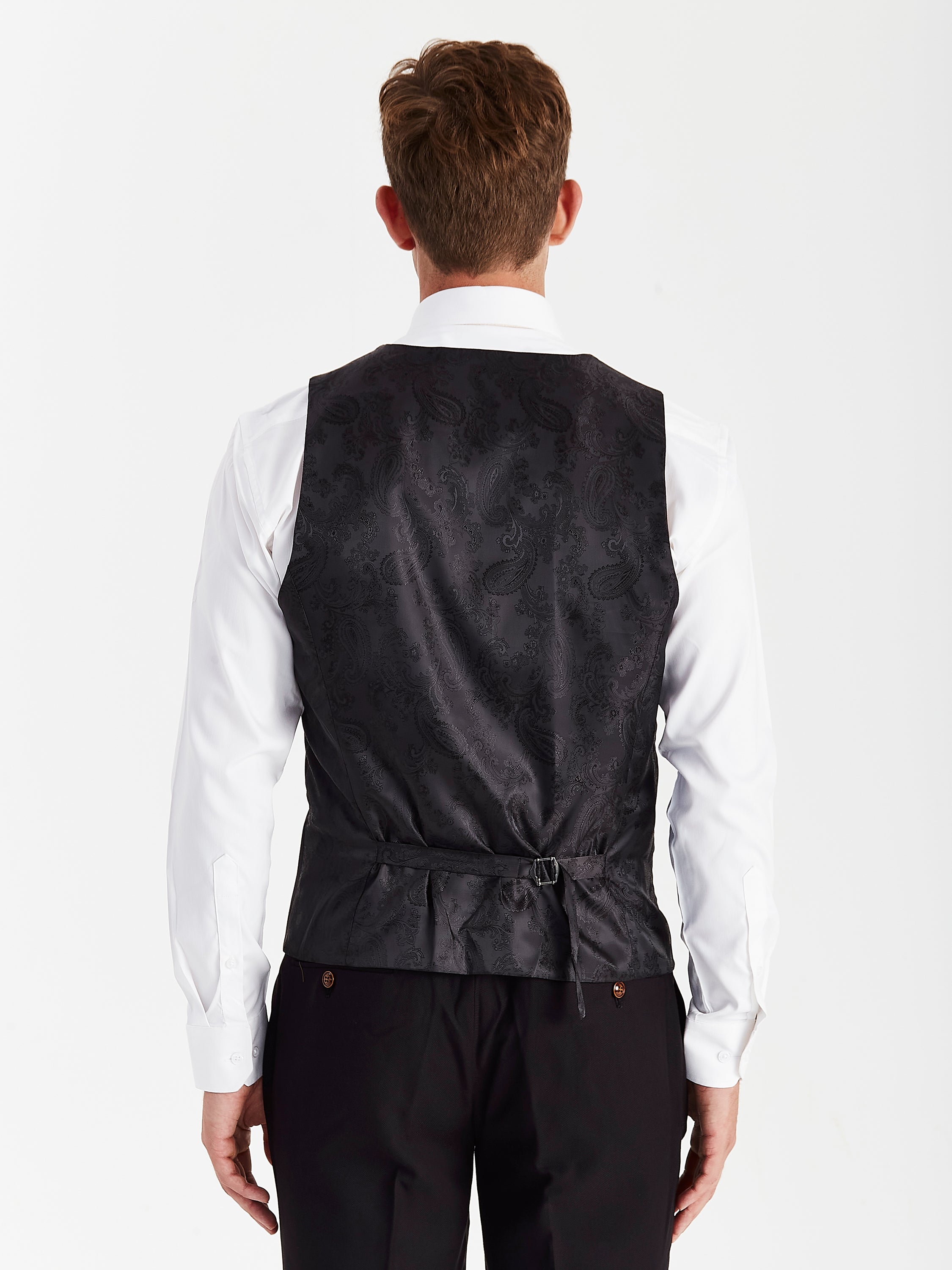 Mayfair - Men's Black Textured Waistcoat