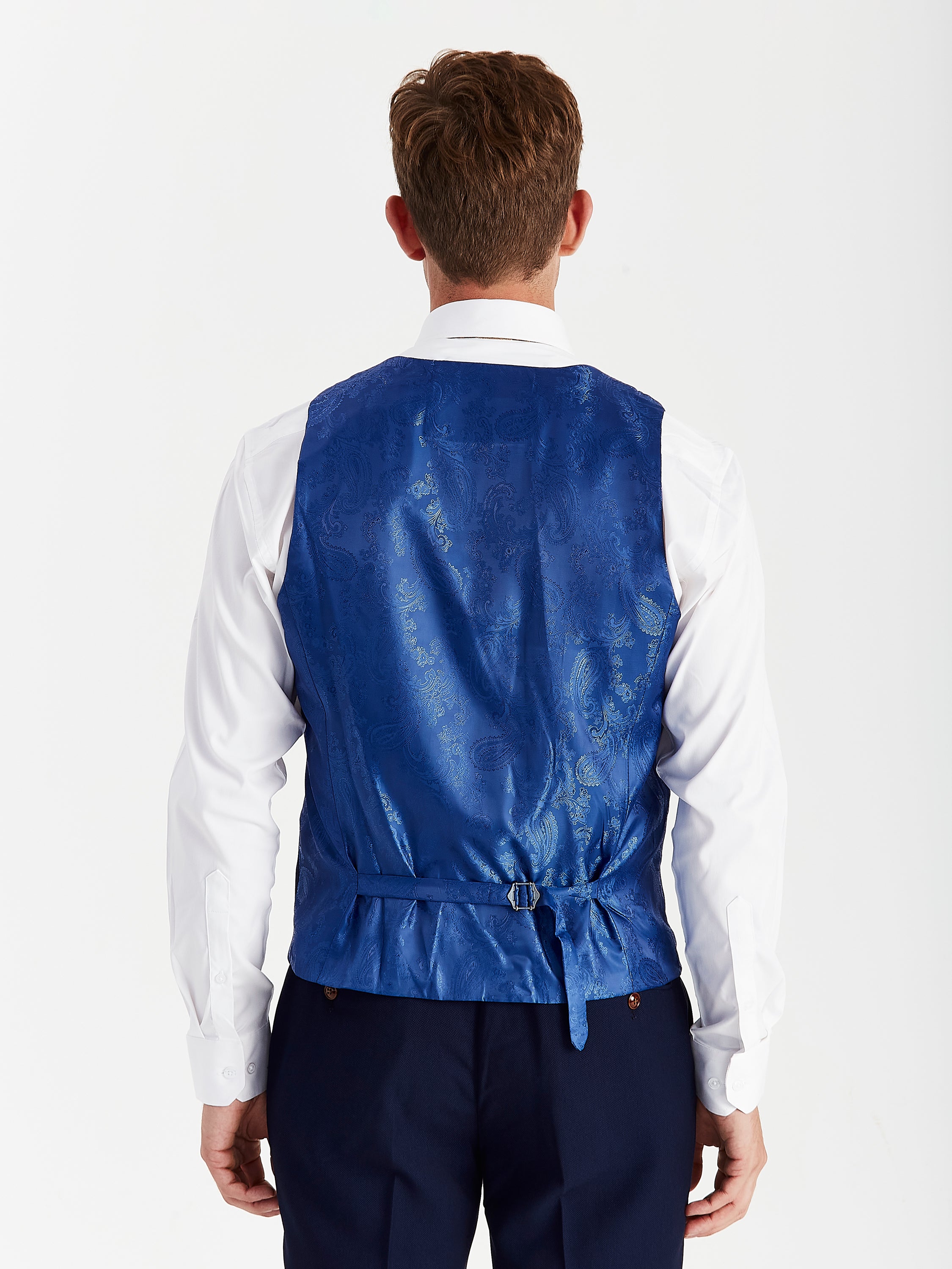 Mayfair - Men's Navy Textured Waistcoat
