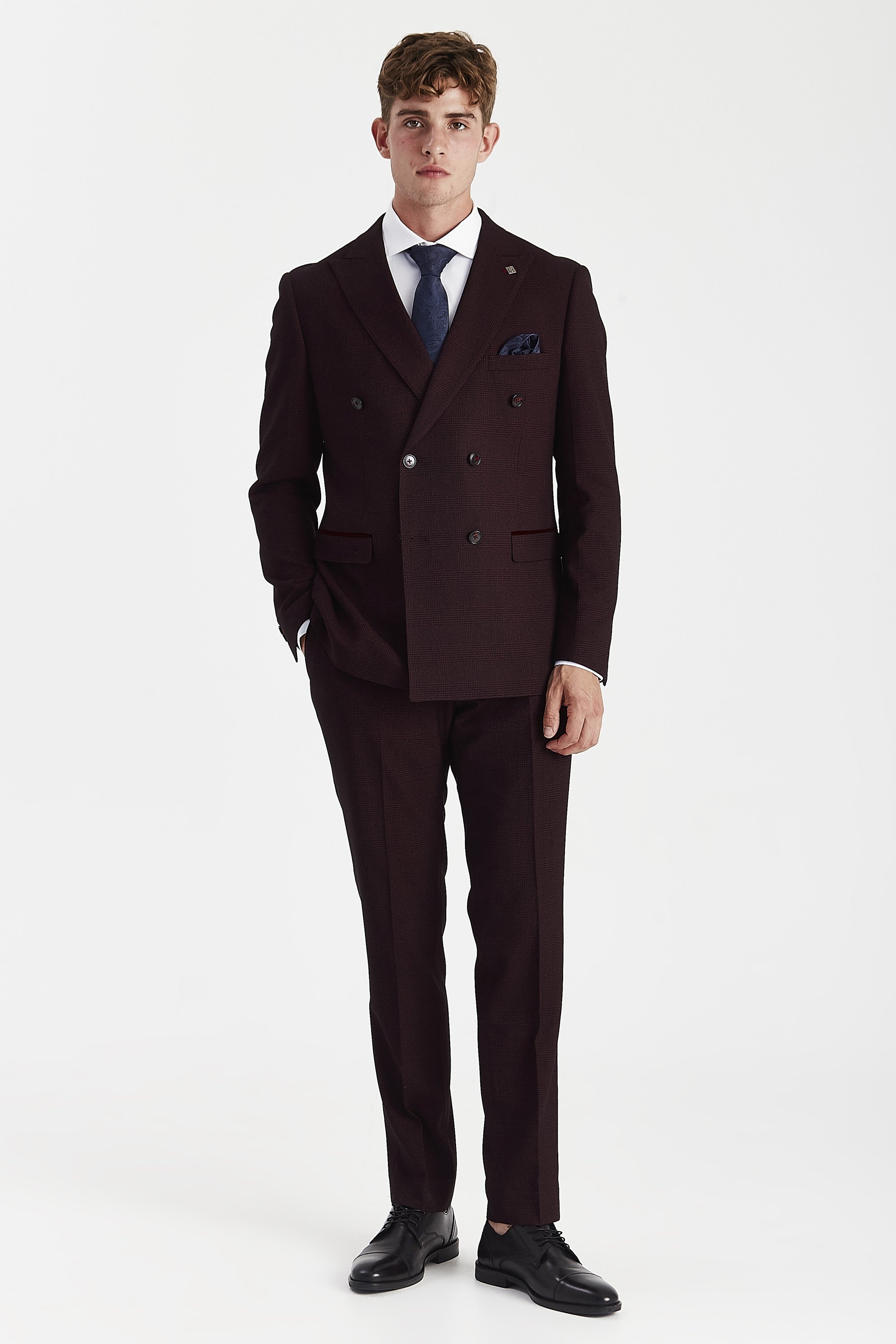 Regent Wine Double-Breasted Suit