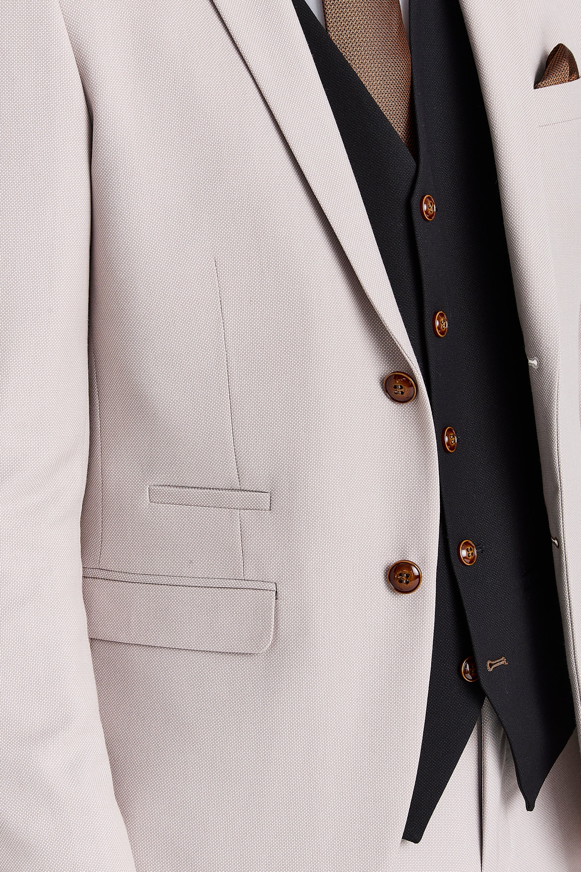 Mayfair Stone Textured Suit With Black Waistcoat
