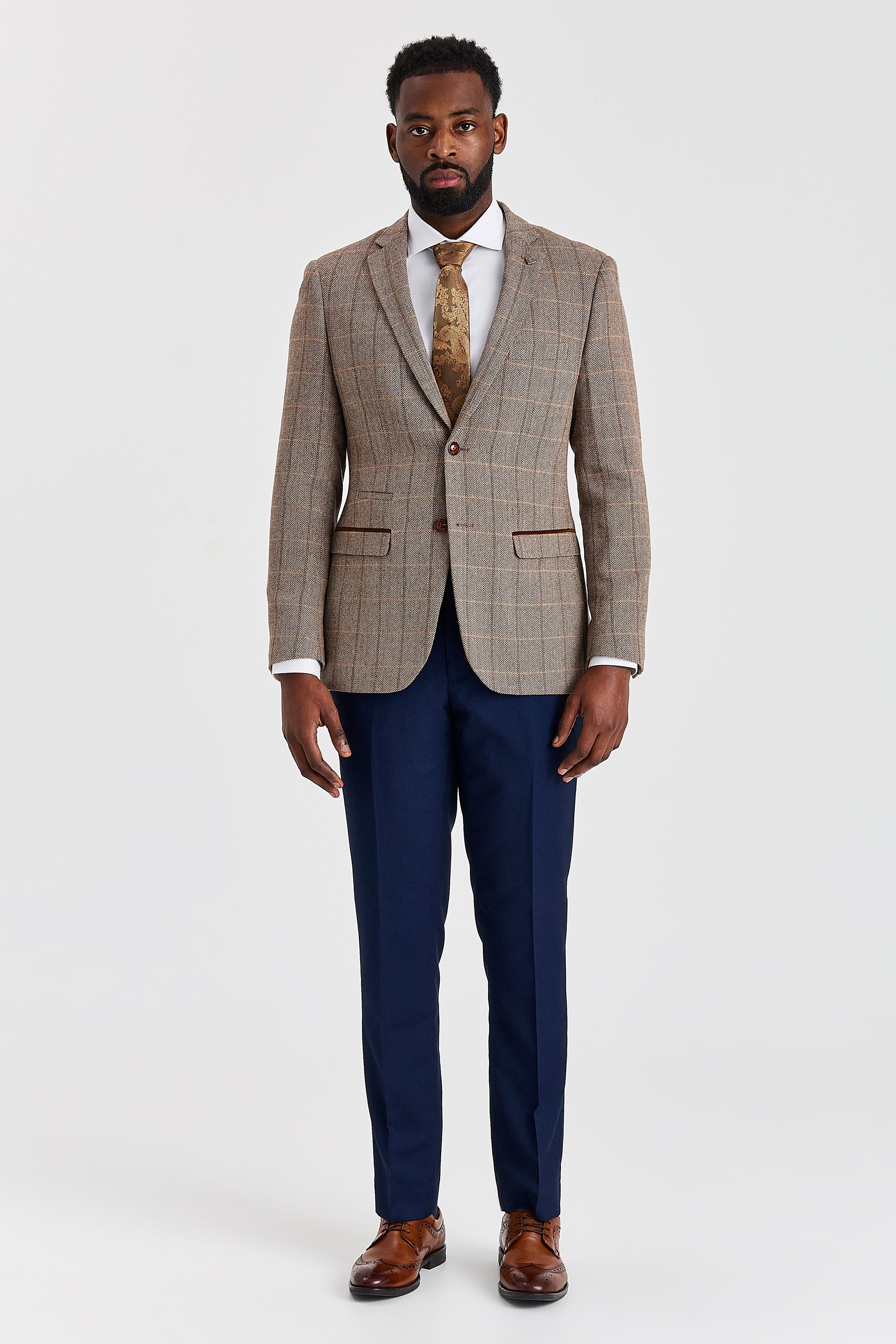 Harris Brown Tweed Suit with Mayfair Navy Trousers