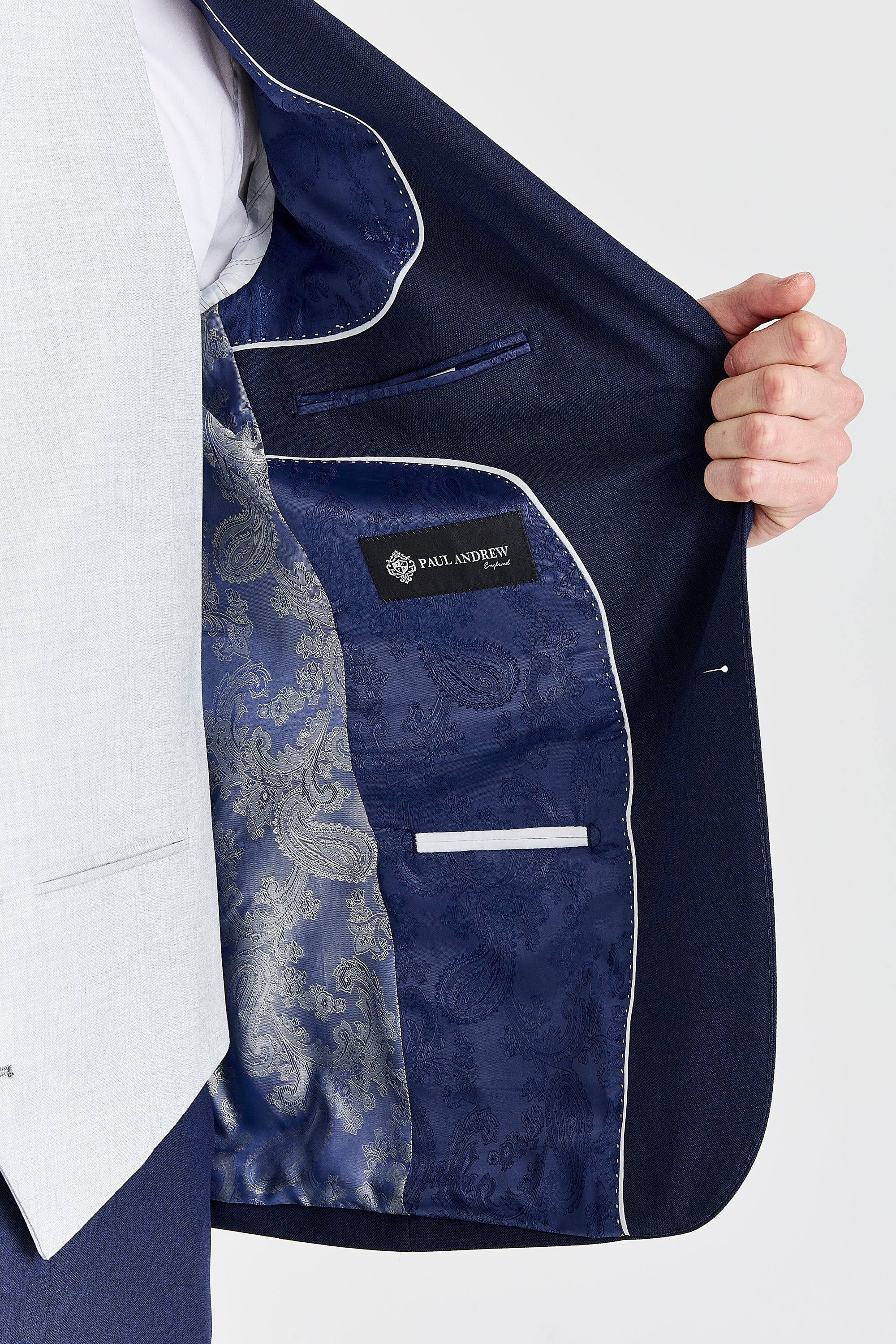 Belmont Navy Suit with Belmont Silver Waistcoat