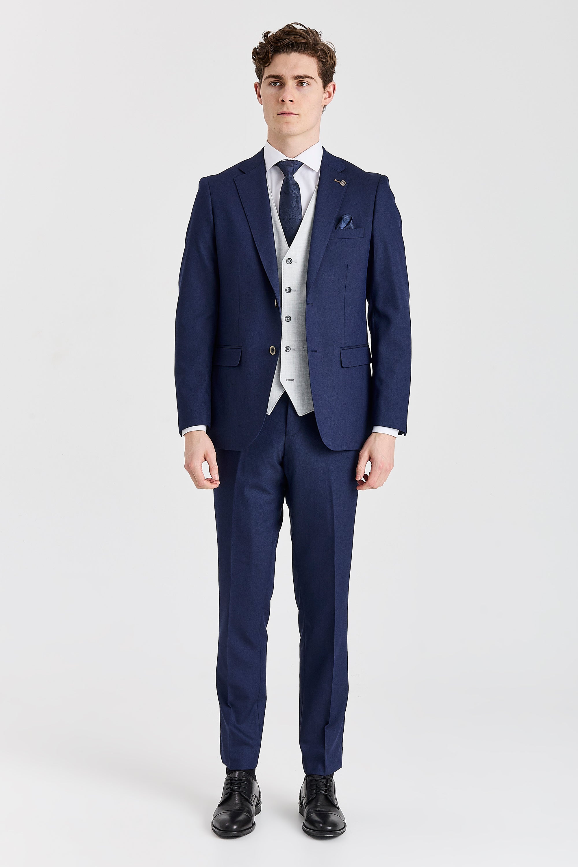 Belmont Navy Suit with Belmont Silver Waistcoat