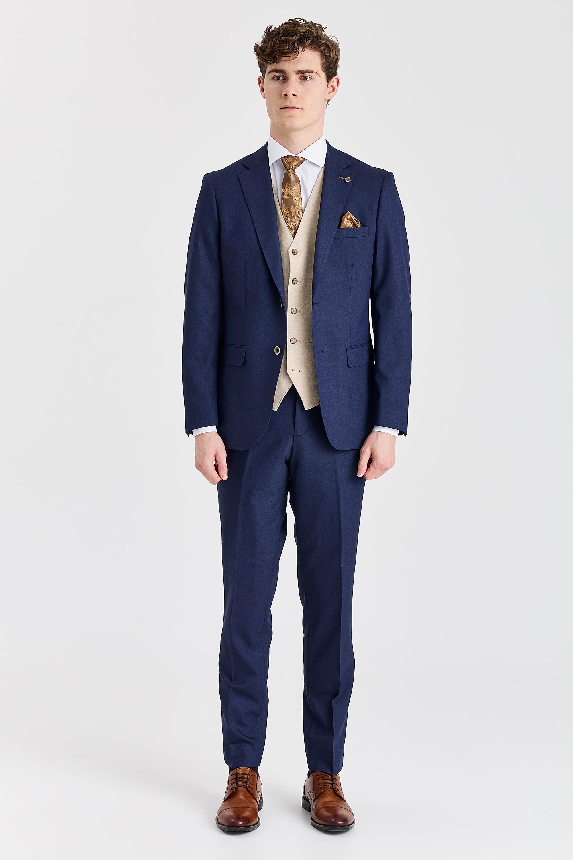 Belmont Navy Suit with Belmont Beige Waistcoat