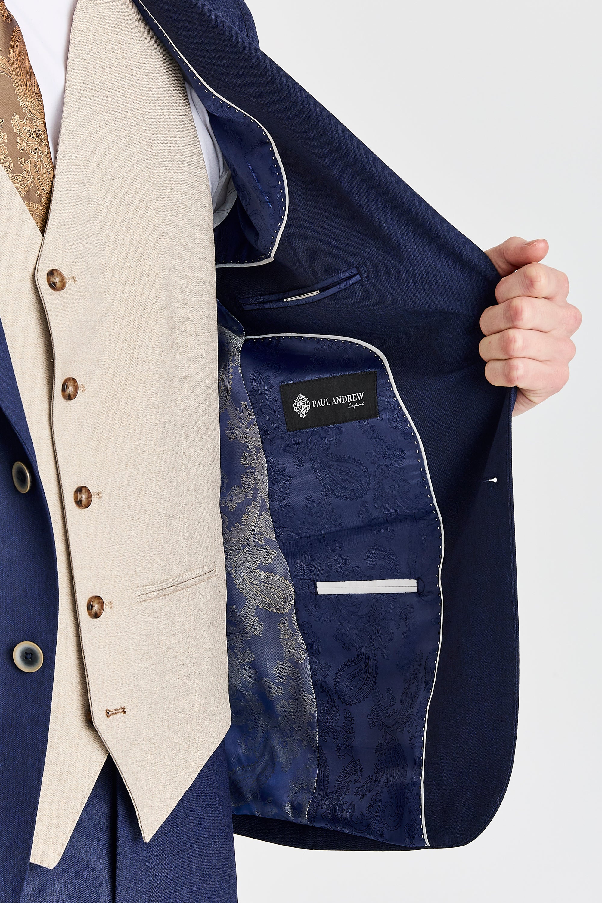 Belmont Navy Suit with Belmont Beige Waistcoat