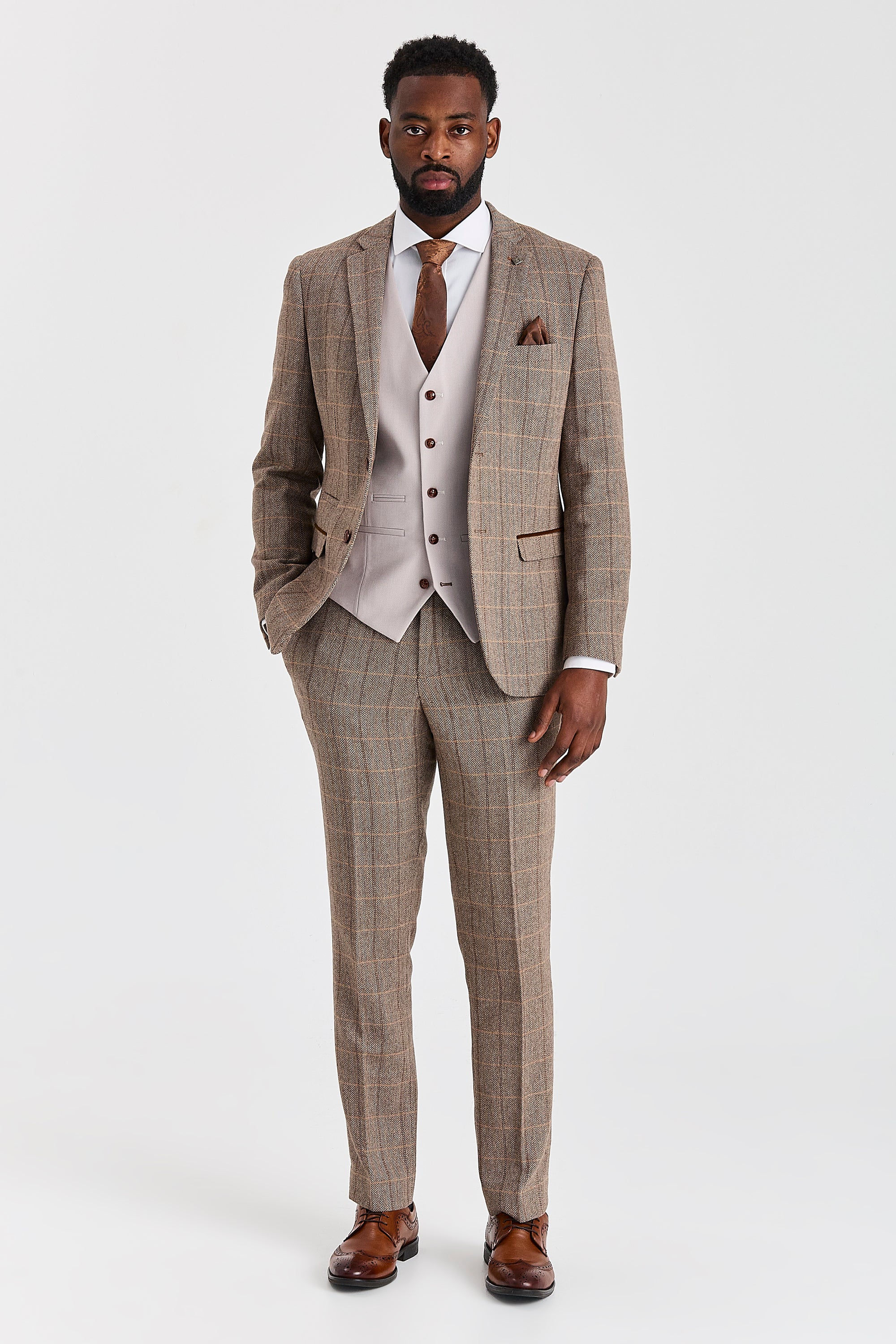 Harris Brown Tweed Suit with Mayfair Stone Waistcoat