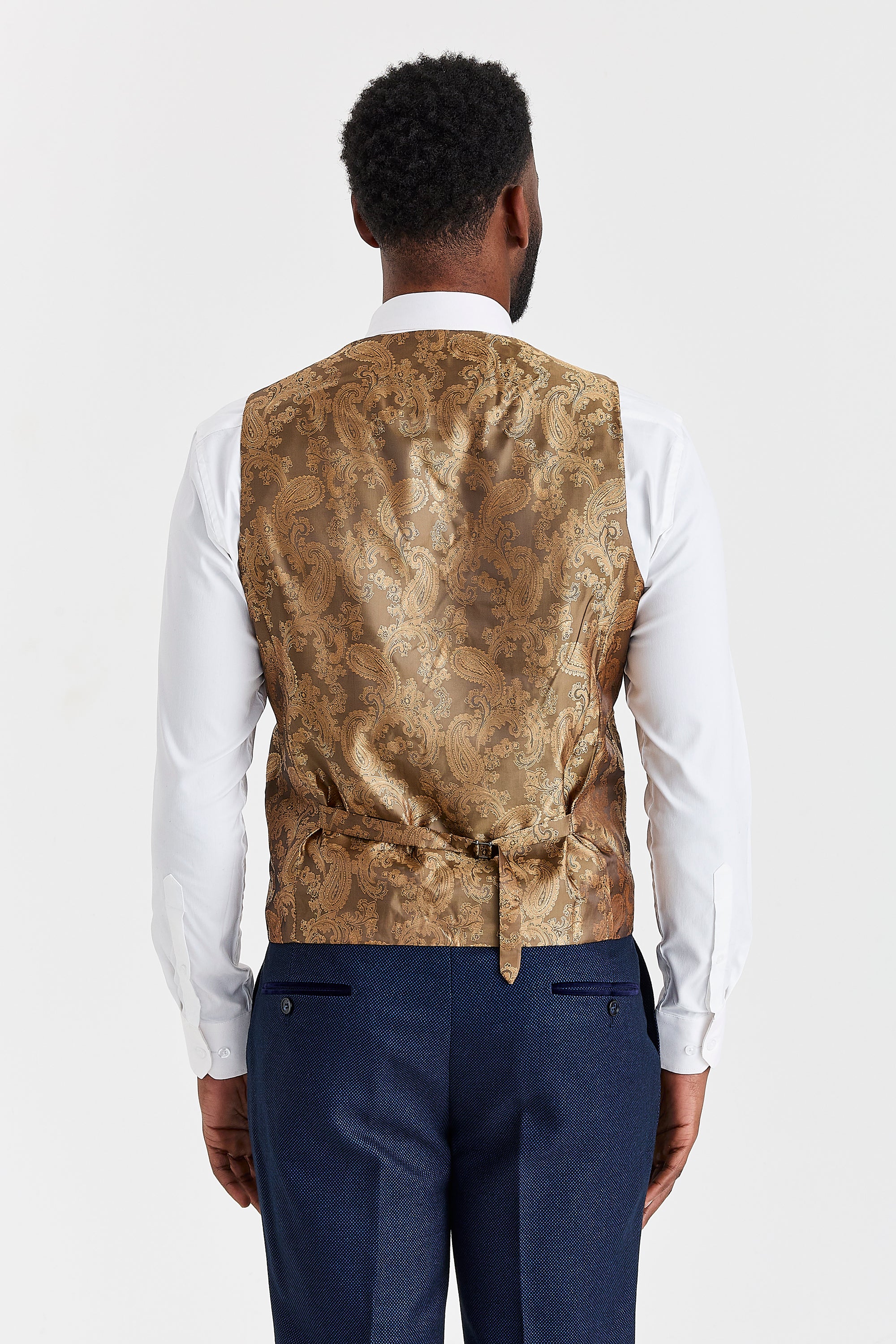 Arthur Navy Suit with Harris Brown Tweed Waistcoat