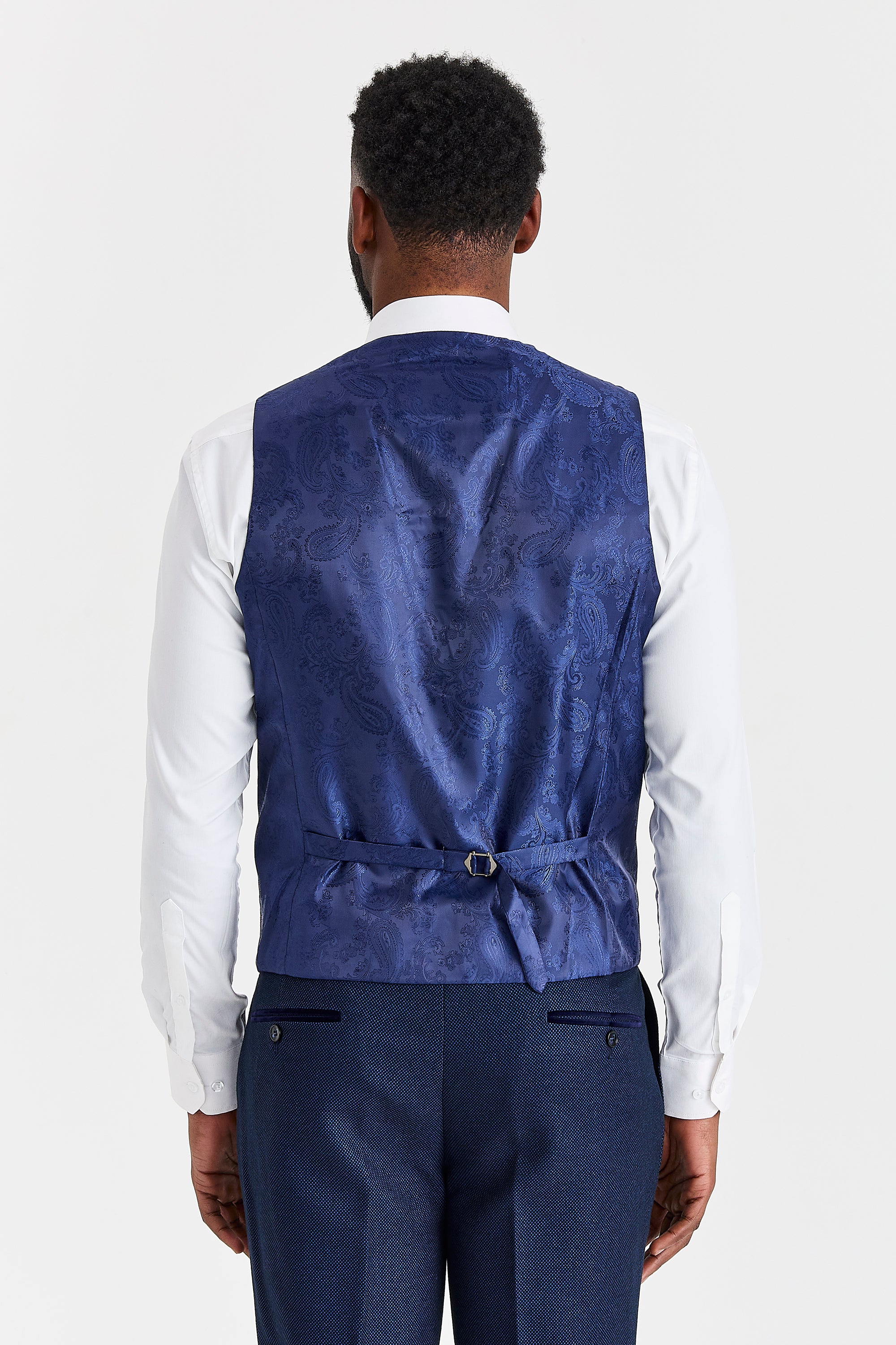 Arthur Navy Suit with Harris Grey Tweed Waistcoat