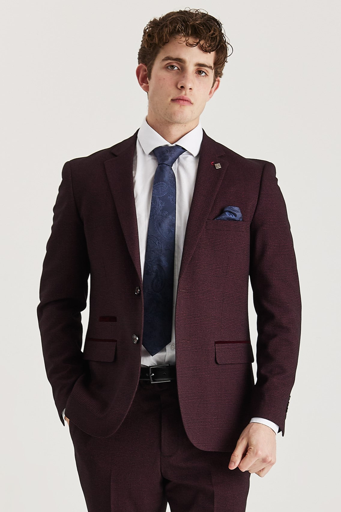 Regent Wine Check Two Piece Suit