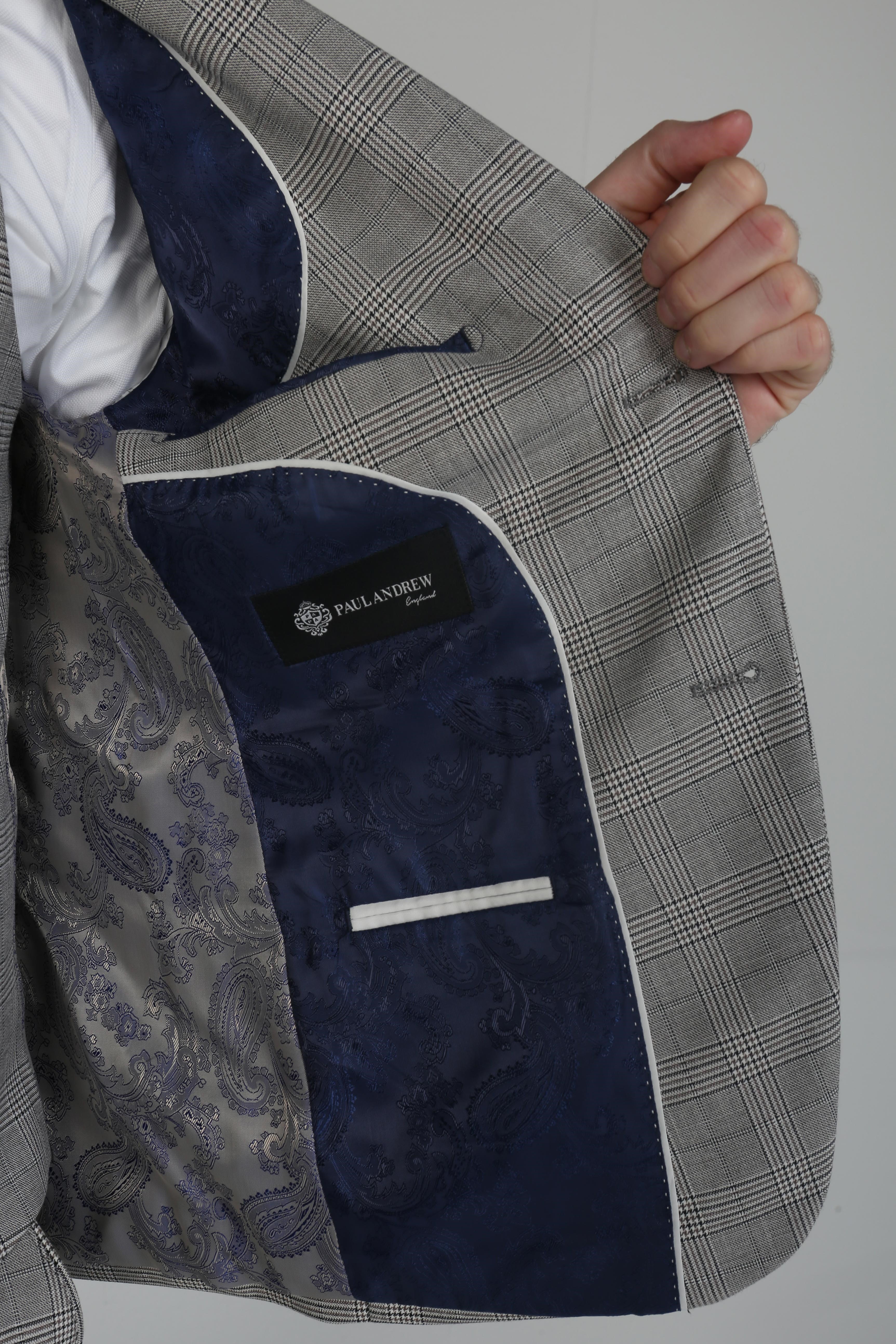 Hugo - Men's Grey Check Blazer