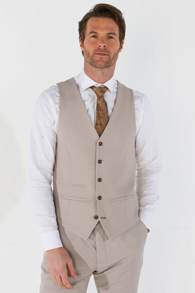 Men's Beige Waistcoats