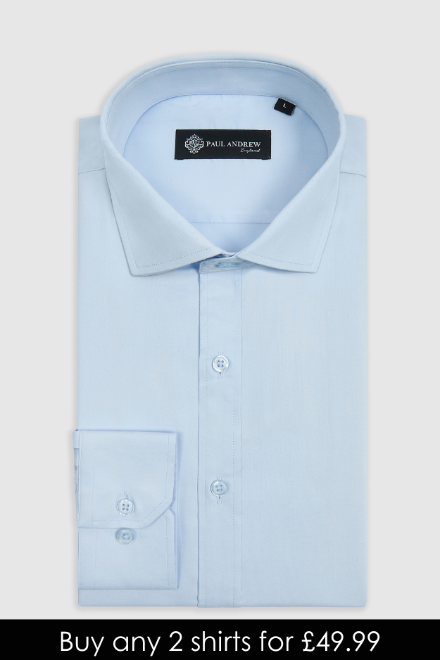 Oliver - Blue Cutaway Collar Shirt