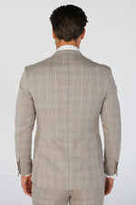 Leo Beige Check Three Piece Suit