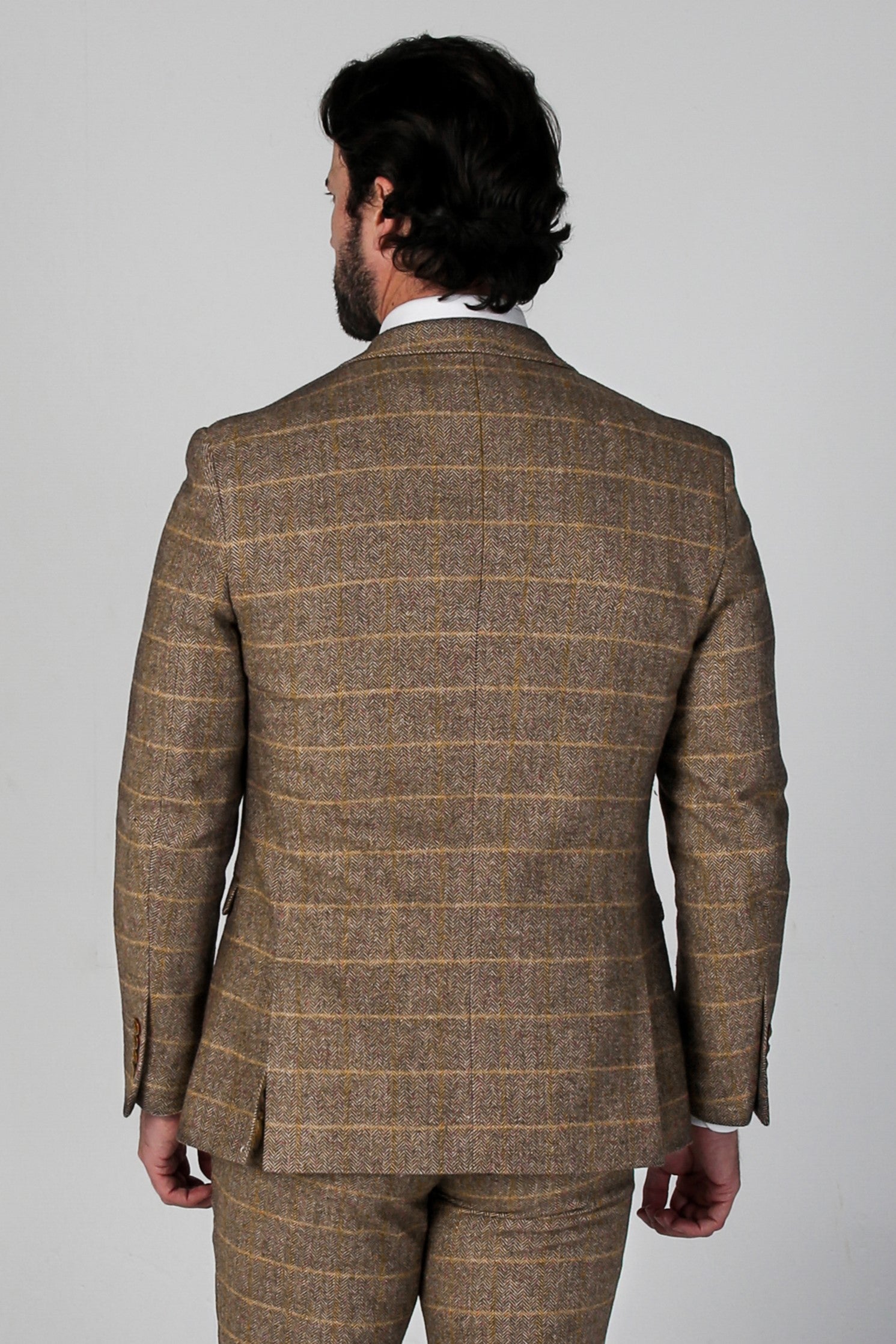 Harris - Mens Brown Tweed Check Blazer