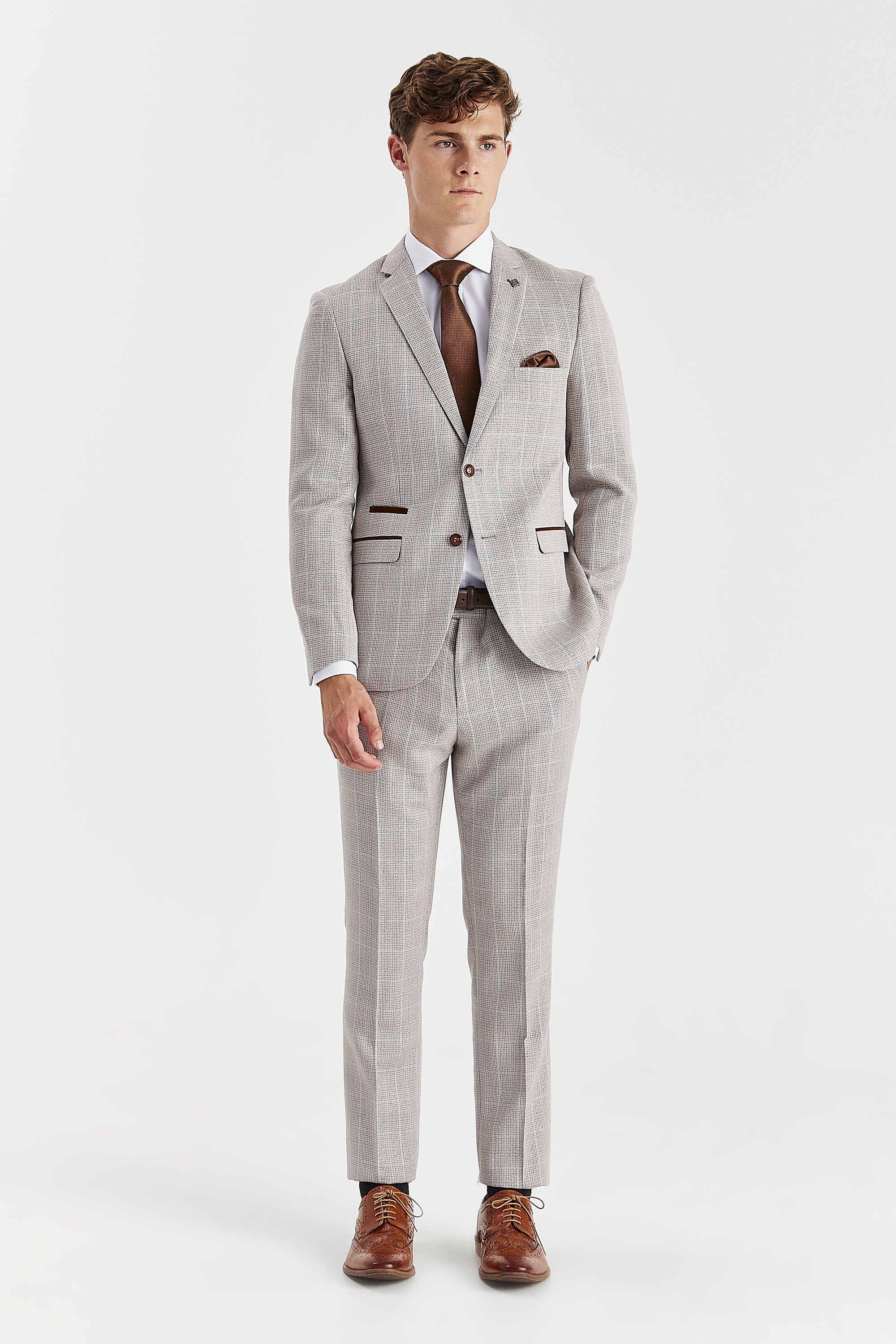 Leo Beige Men's Two Piece Suit