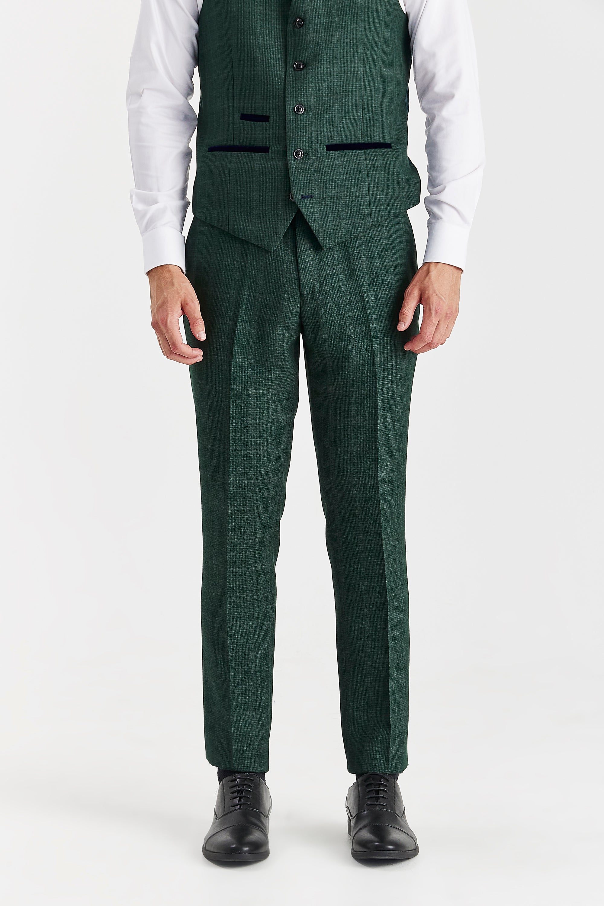 Leo Green Check Three Piece Suit