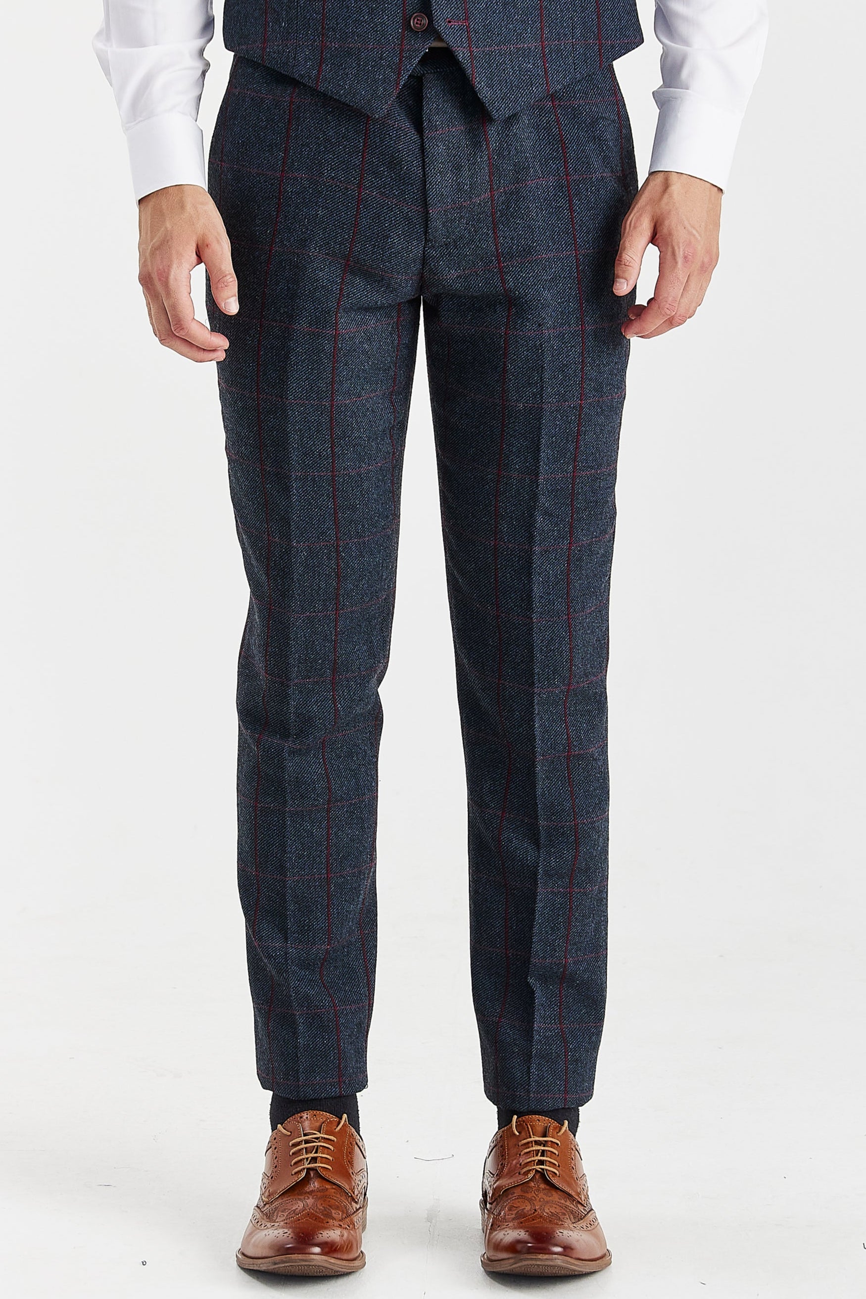 Madrid - Men's Navy Tweed Check Blazer