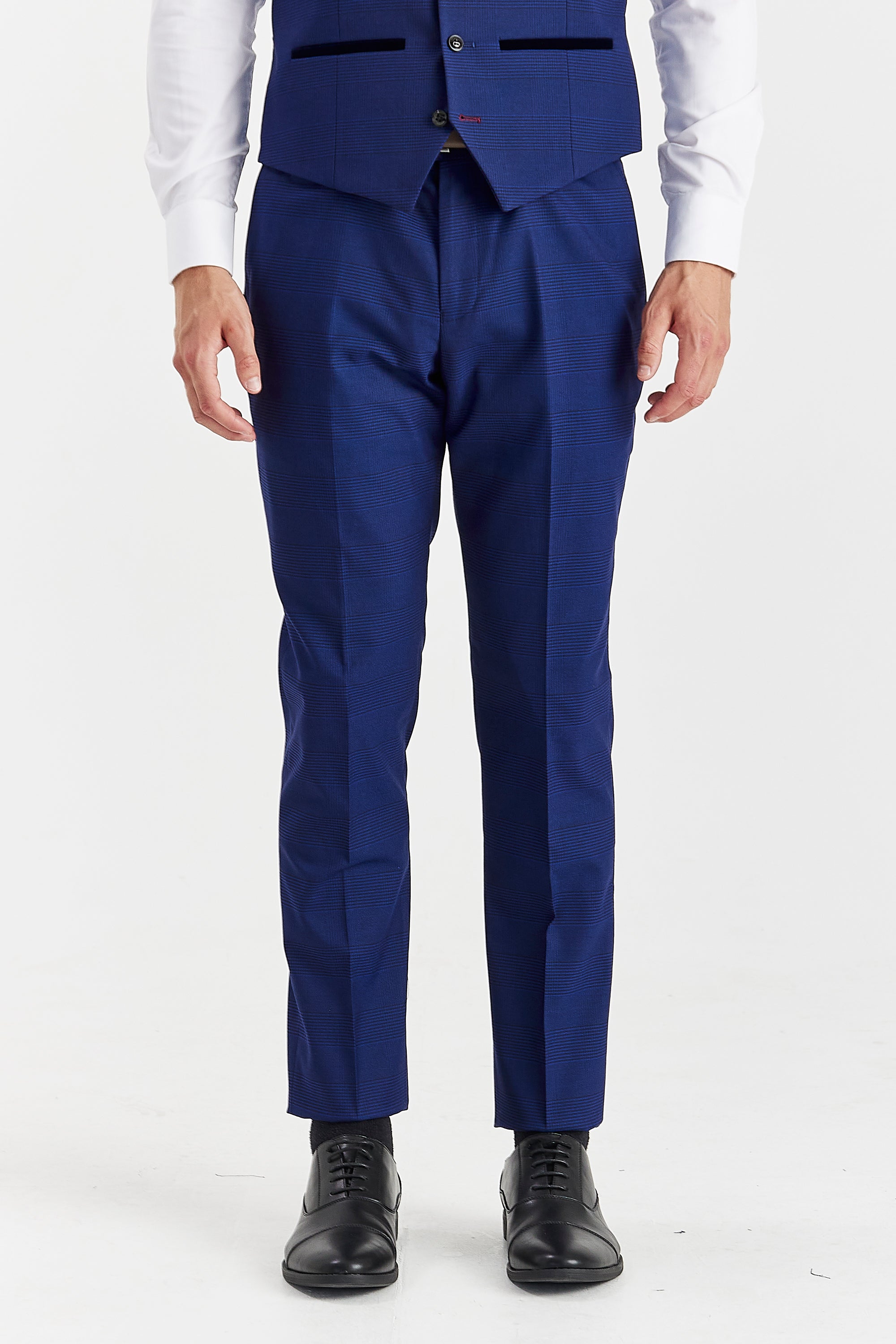 Mark Blue Check Three Piece Suit
