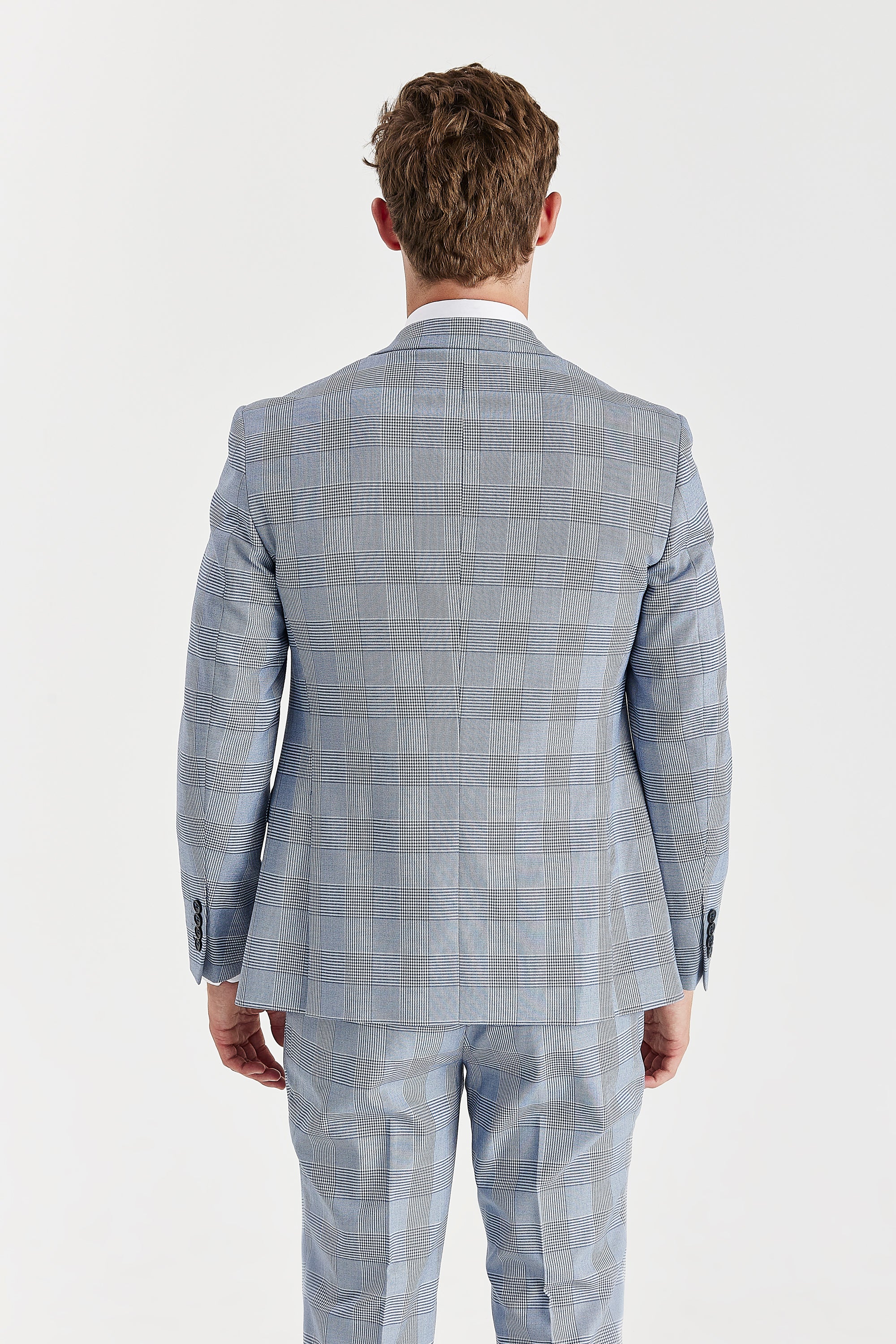 Mark Sky Blue Check Two Piece Suit