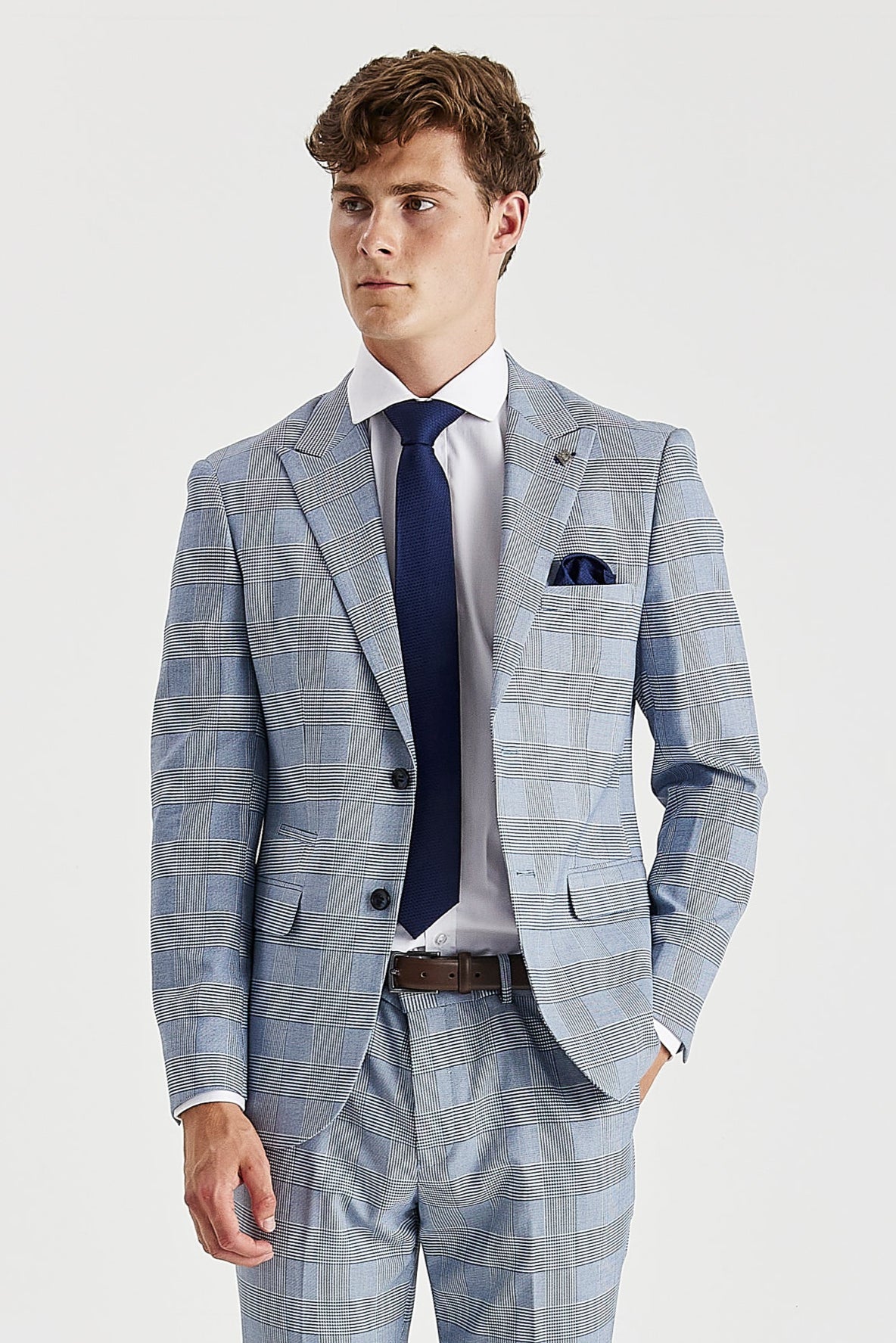 Mark - Sky Blue Check Blazer