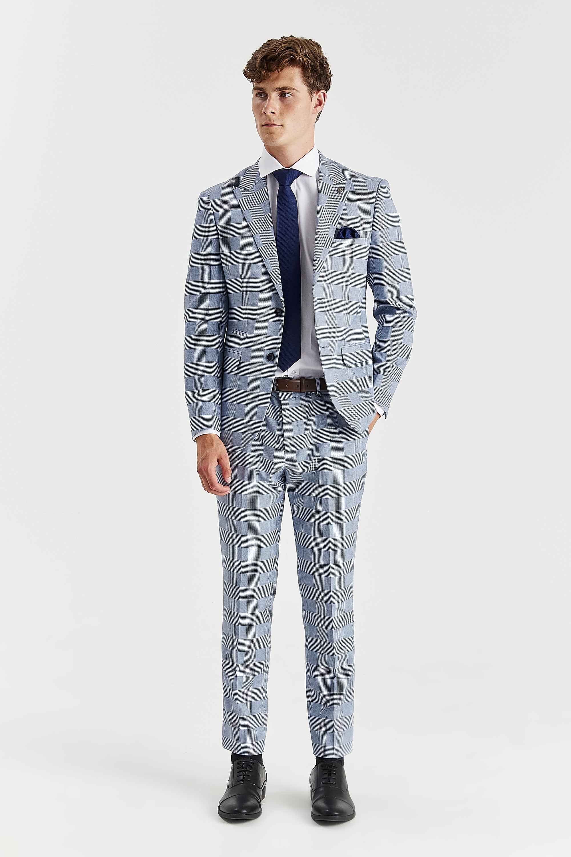 Mark Sky Blue Check Two Piece Suit