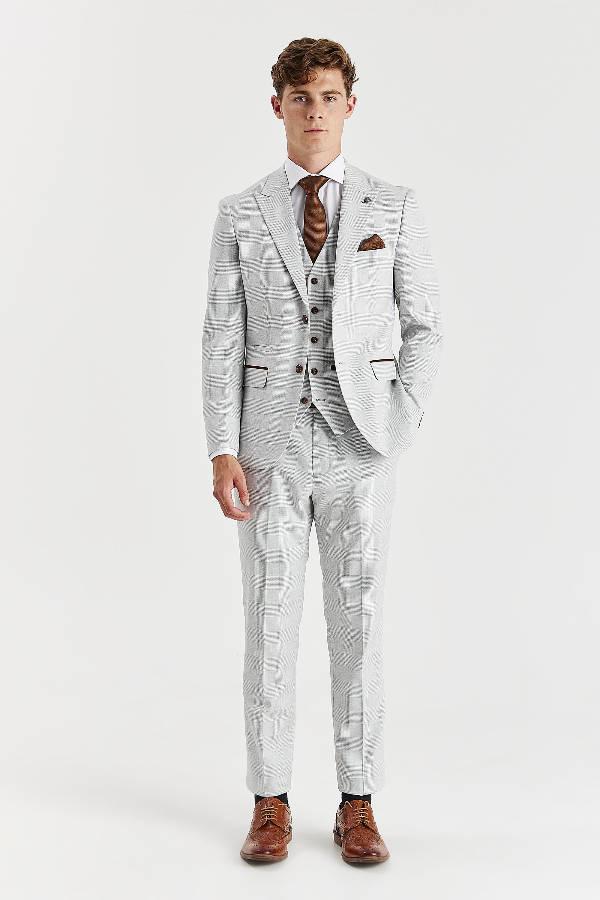 Mark Stone Check Three Piece Suit